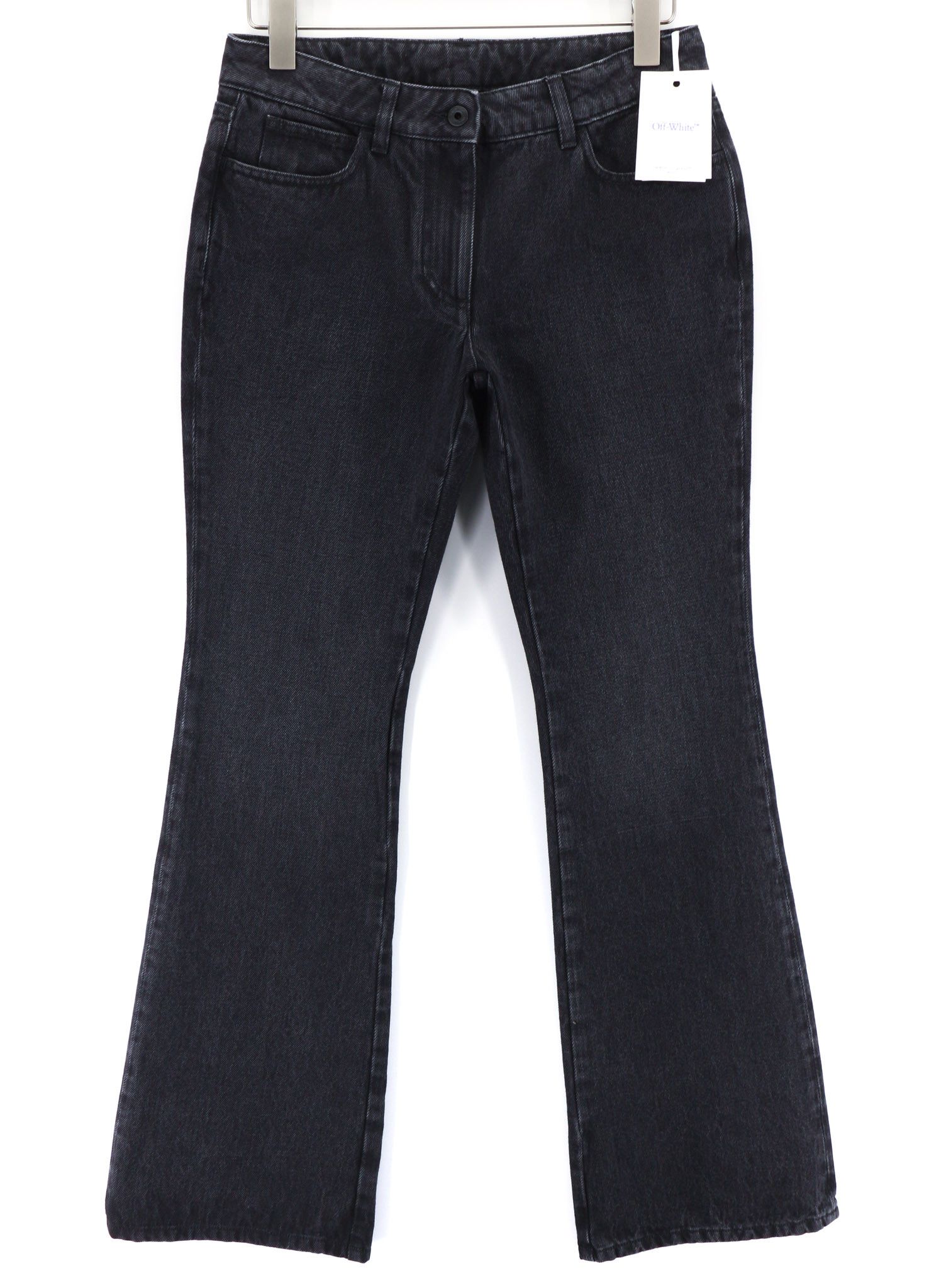 Off-White W28 Slim Flared Cotton Vintage Black 80244 Size 28" / US 6 / IT 42 - 1 Thumbnail