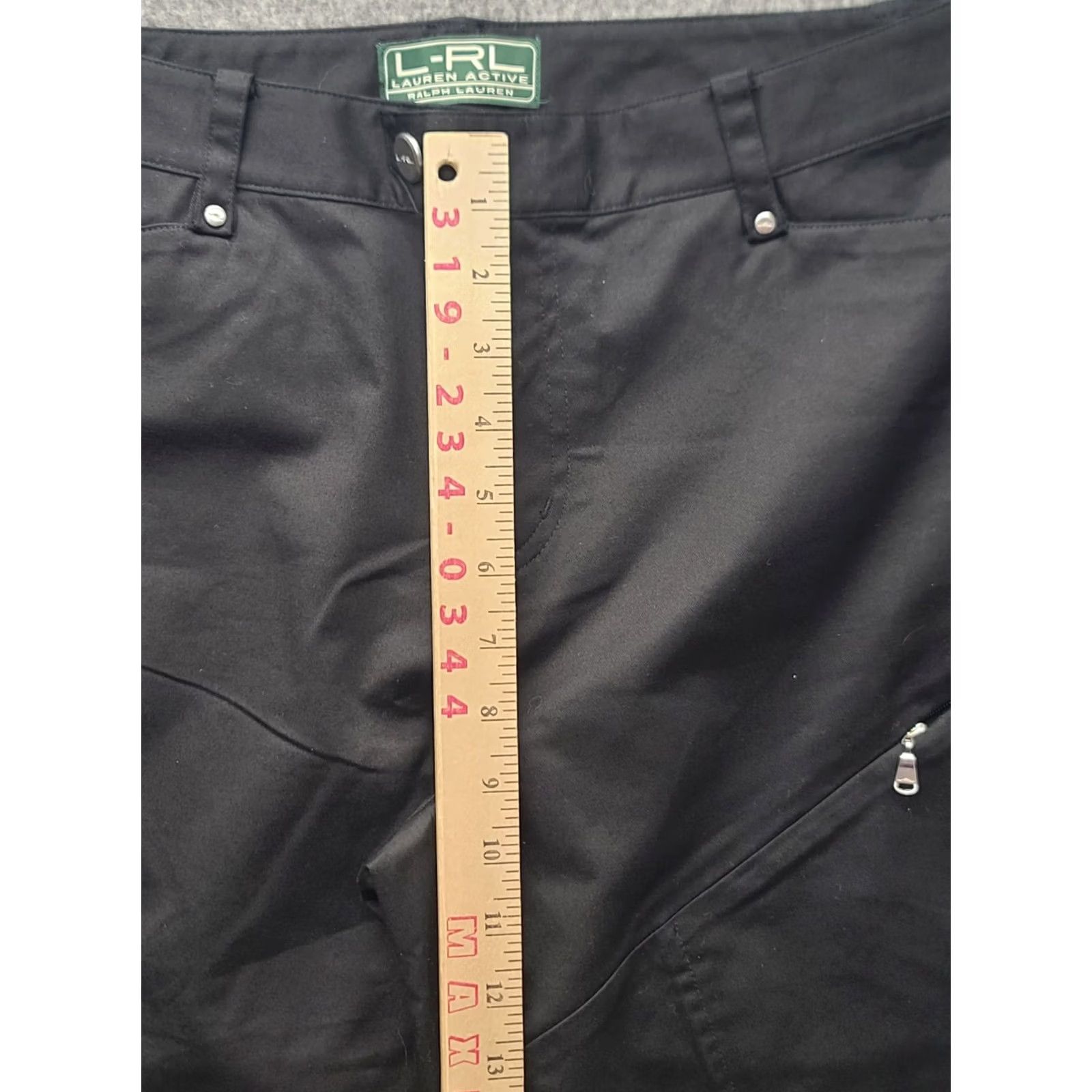 Ralph Lauren Lauren Ralph Lauren Active Pants Womens 6 29x29 Regular Straight Leg Cargo Black Cotton Spandex Knit Zip Button Pockets Casual Workwear Size 28" / US 6 / IT 42 - 5 Thumbnail