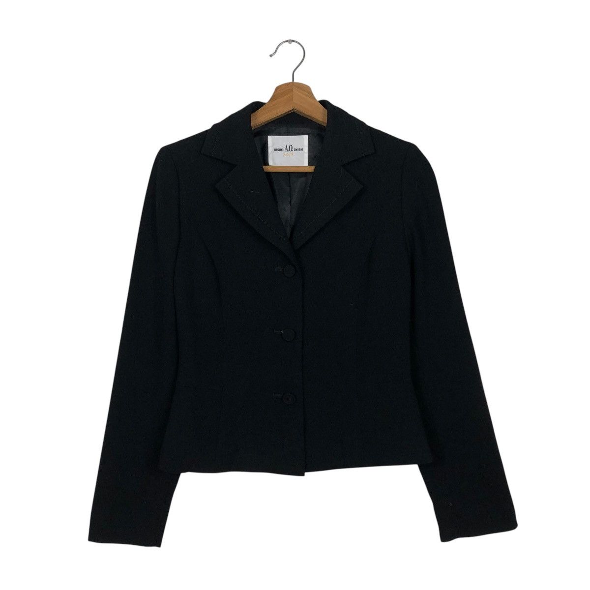 Japanese Brand 🔥CROPPED WOOL JACKET ATSUKI ONISHI NOIR YOHJI YAMAMOTO Size M / US 6-8 / IT 42-44 - 3 Thumbnail