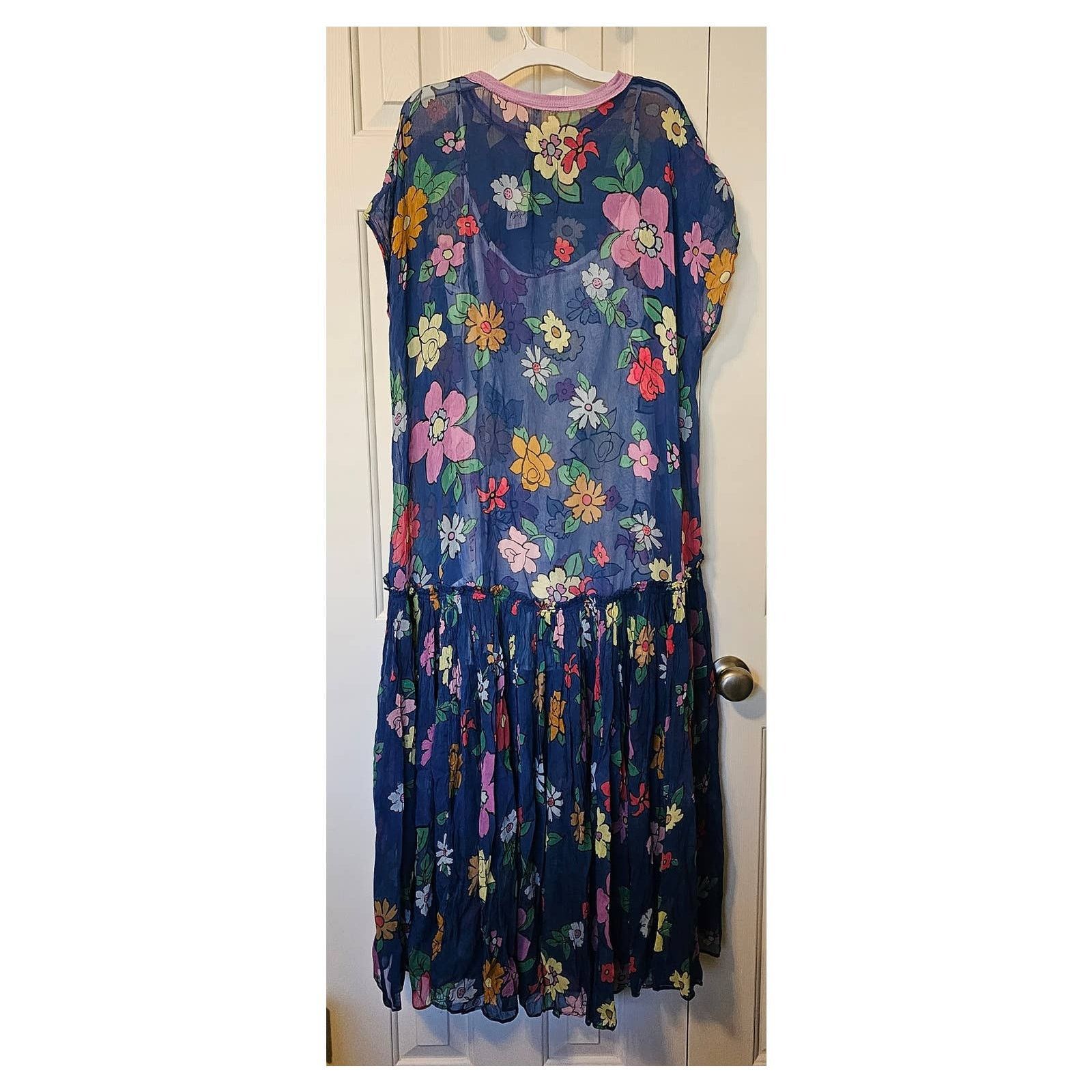 Free People New Free People Mina Retro Floral Maxi Dress Chiffon $298 XS Size XS / US 0-2 / IT 36-38 - 7 Thumbnail