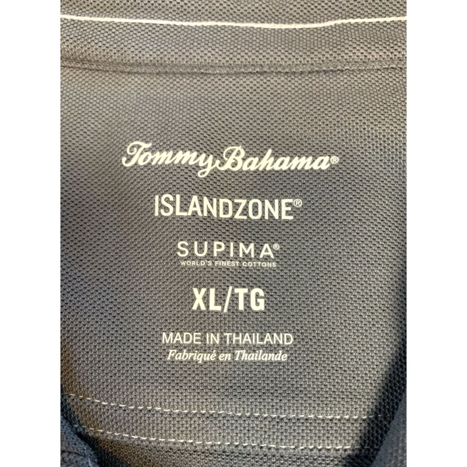 Tommy Bahama VINTAGE Tommy Bahama Island Zone Polo Shirt XL Gray | Cotton Blend Regular Fit, Short Sleeve, Button Collar, Logo Size US XL / EU 56 / 4 - 3 Thumbnail
