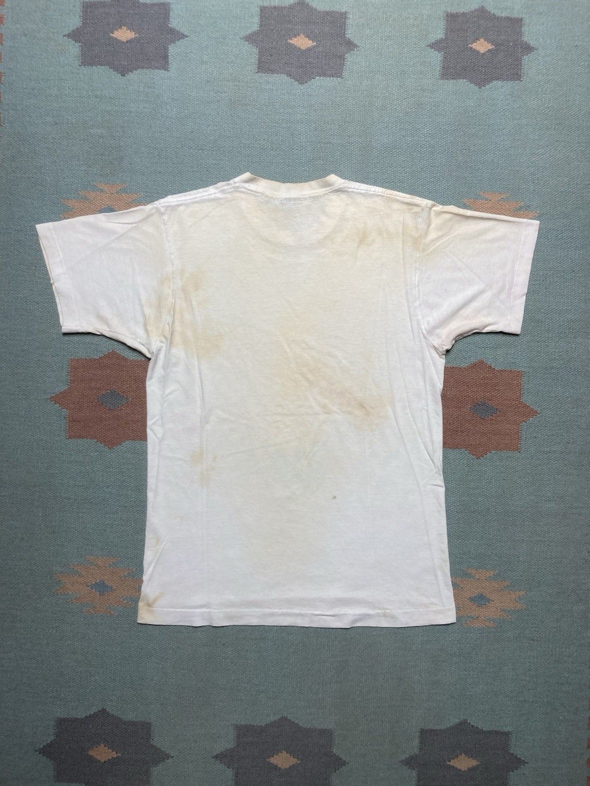 Vintage 80s blank white t shirt BVD grunge worn cotton soft large Size US L / EU 52-54 / 3 - 8 Thumbnail