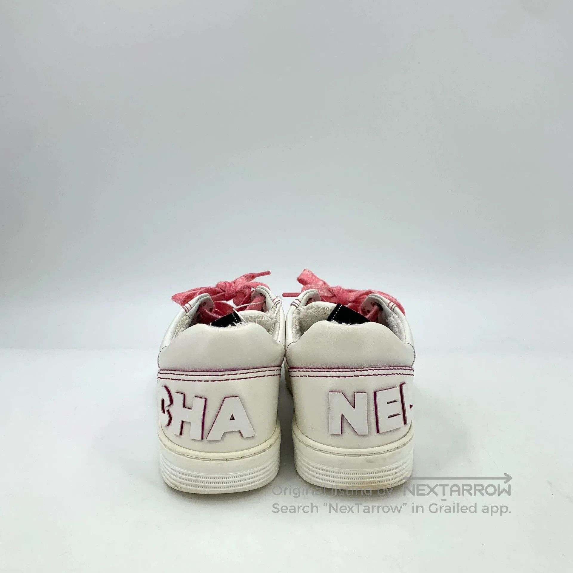 Chanel Chanel Low-Top Pink White Sneakers. Size US 7 / EU 40 - 4 Thumbnail