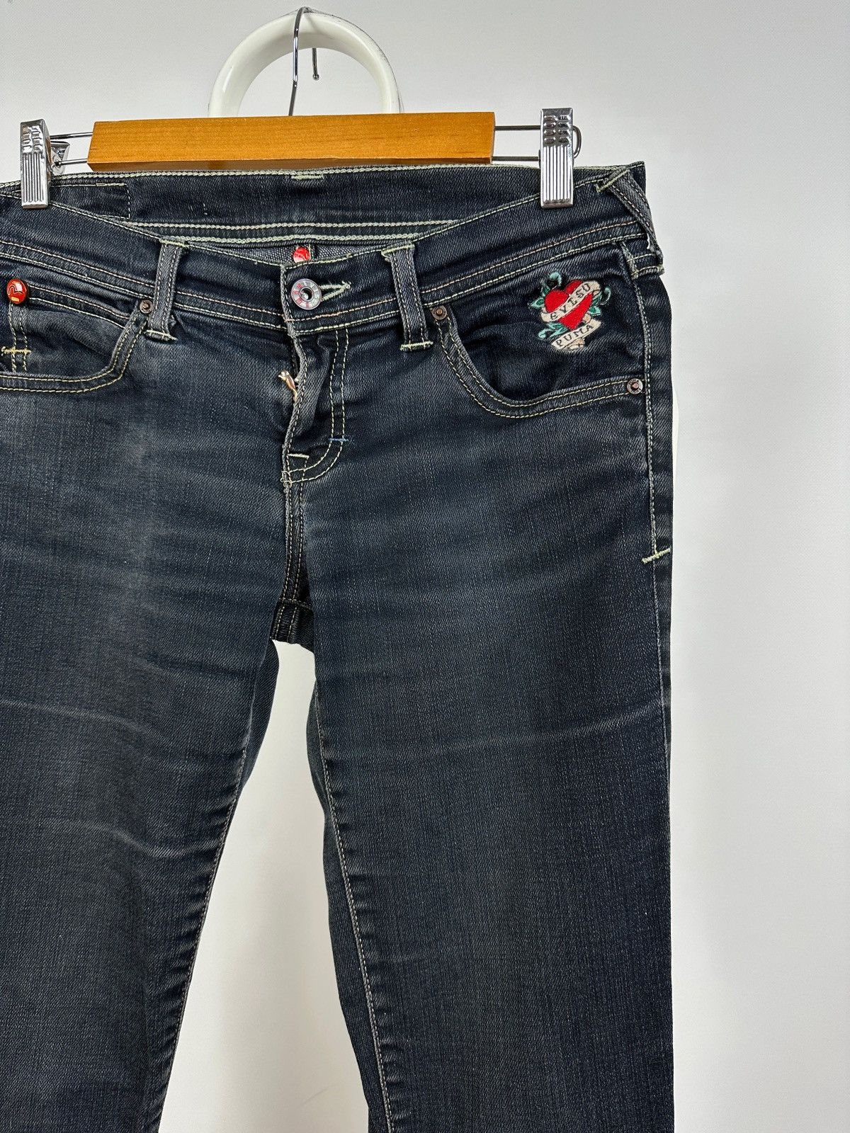Evisu Vintage Evisu x Puma Y2K Flared Denim Jeans Pants Size 26" / US 2 / IT 38 - 4 Thumbnail