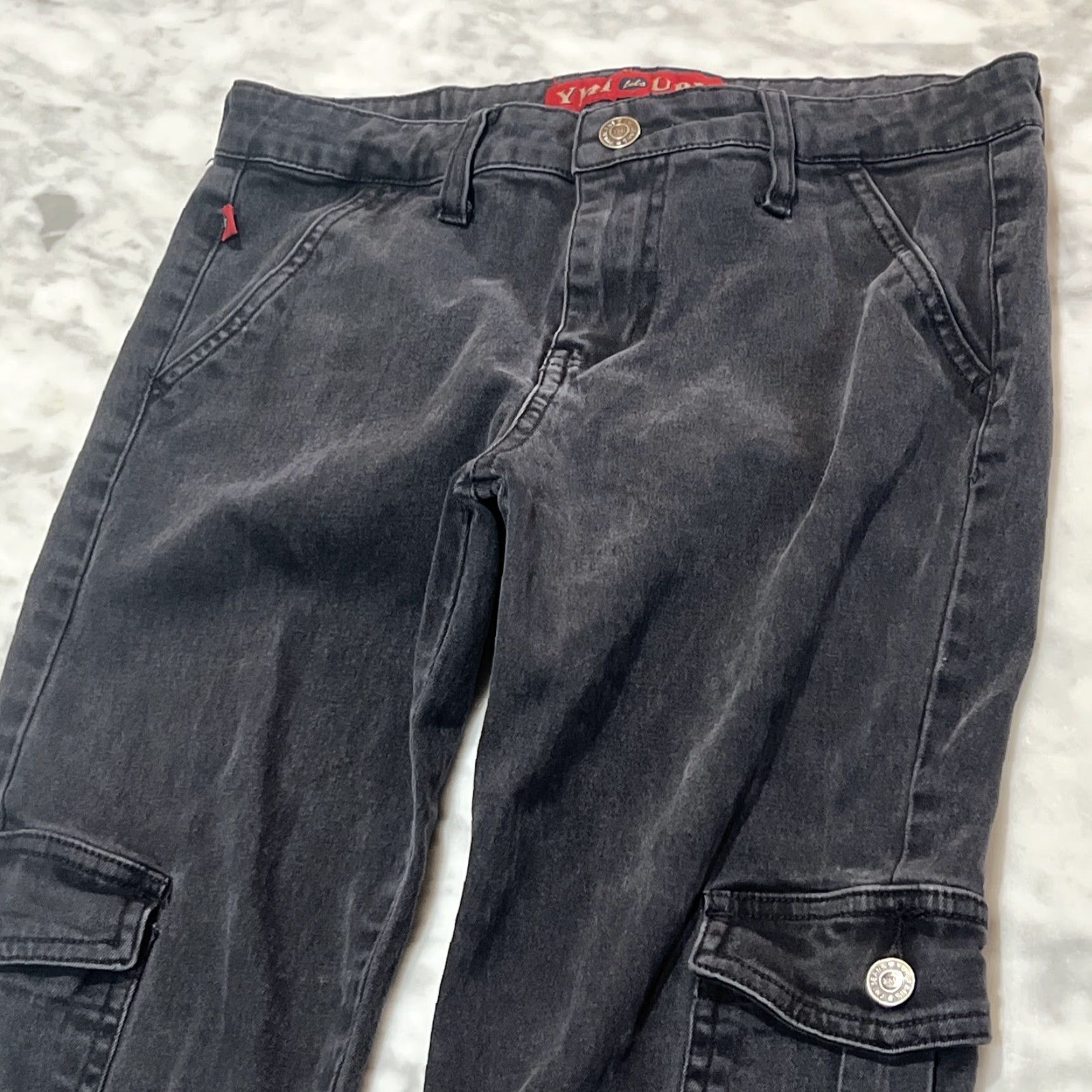 Denime VINTAGE YMI Jeans Women Cargo Denim Black Flared 30in Inseam Size 5wear Bag Cultures? Size 27" / US 4 / IT 40 - 4 Thumbnail