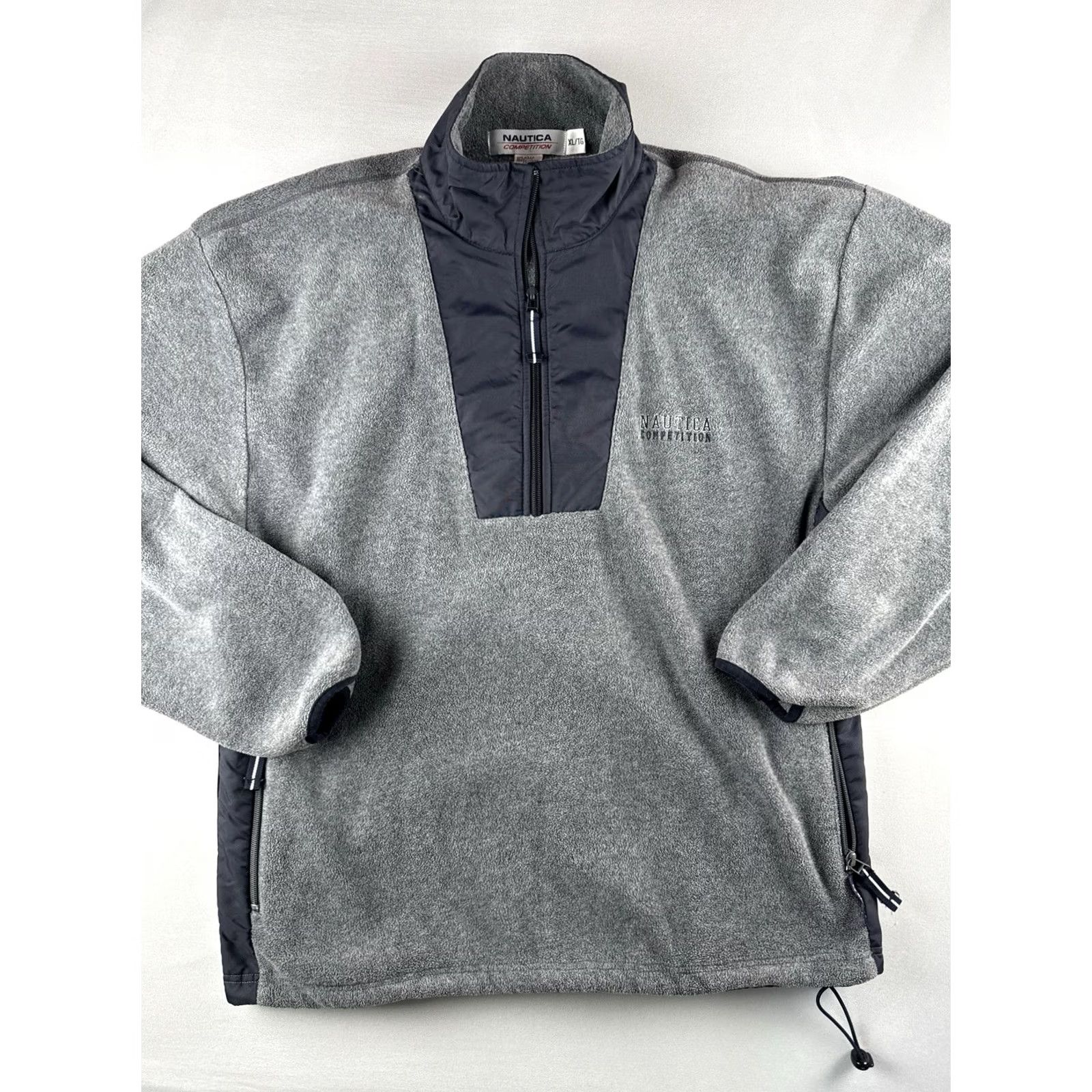 Nautica VINTAGE Nautica Competition Pullover Sweatshirt NauTech Fleece Quarter Zip USA Made Gray XL Mens Size US XL / EU 56 / 4 - 2 Thumbnail