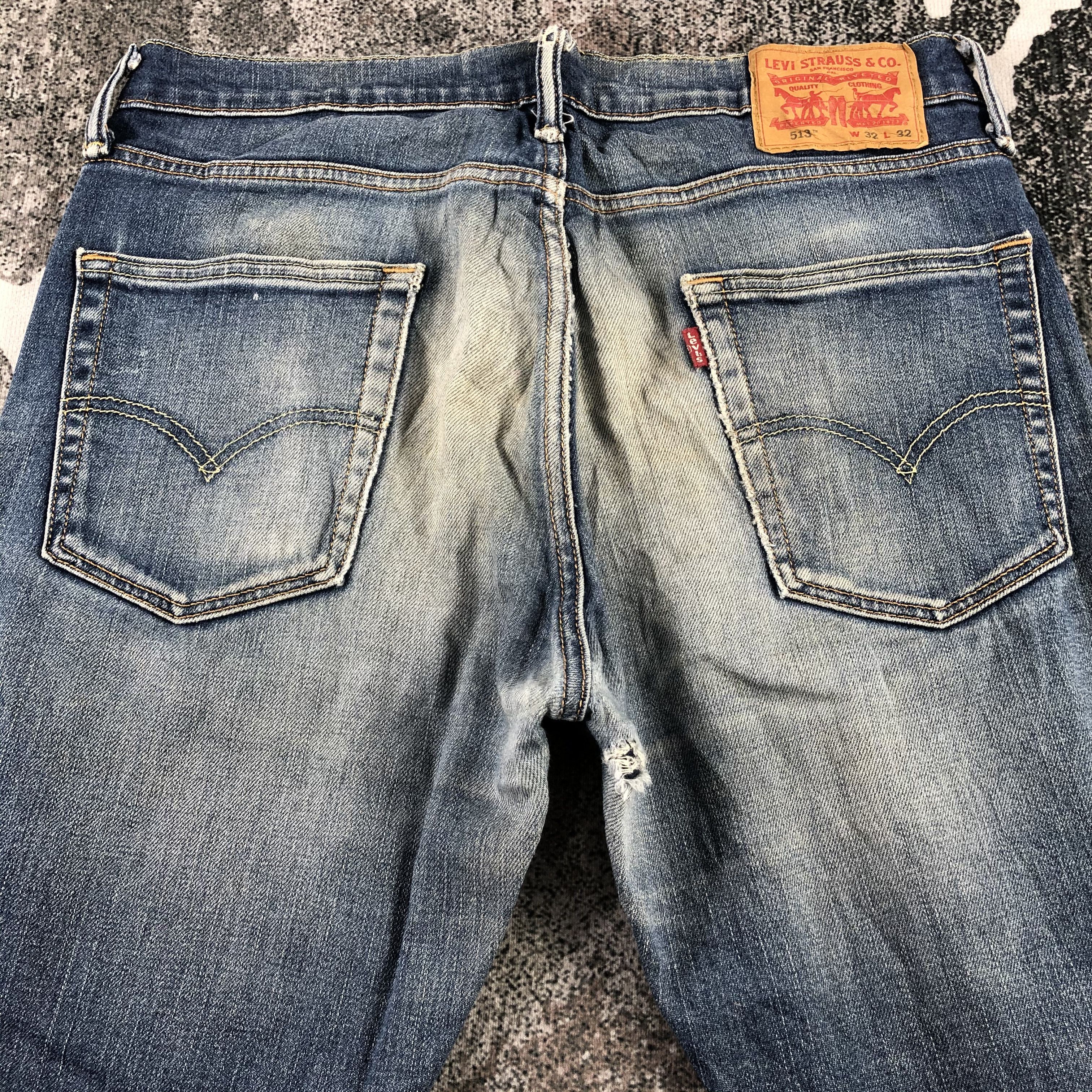Levi's Vintage Levis 513 Jeans Faded Blue Denim KJ1258 Size US 33 - 4 Thumbnail