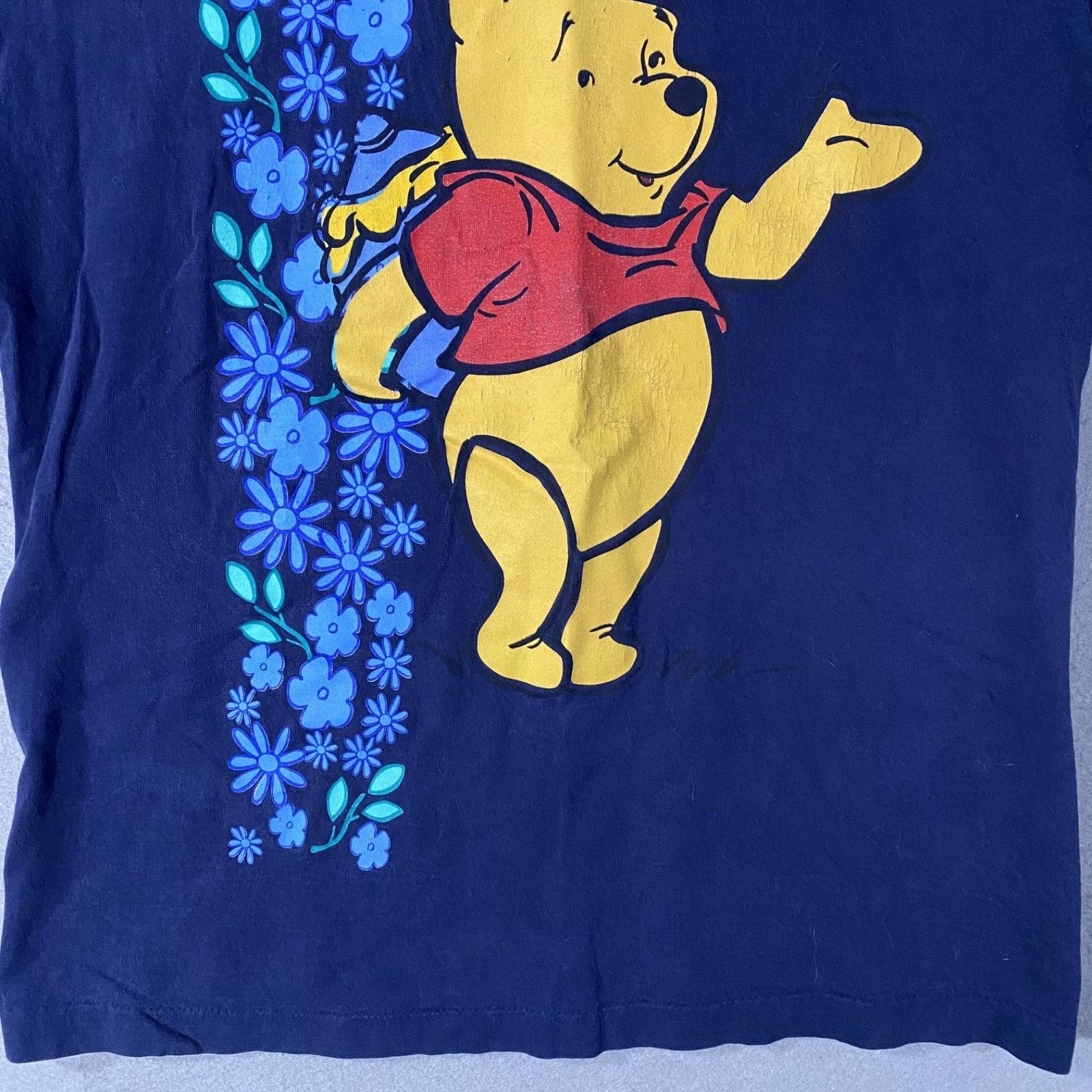 Disney Vtg Disney Winnie the Pooh Blue Floral Flower Shirt Large Size US L / EU 52-54 / 3 - 3 Thumbnail