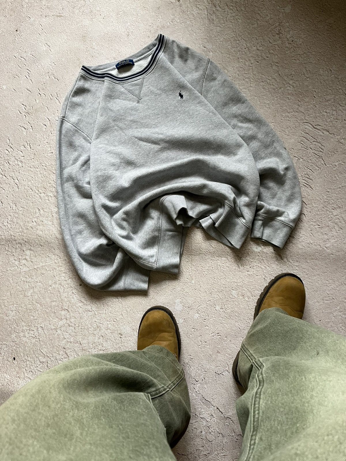 Polo Ralph Lauren Polo Ralph Lauren Vintage Heather Grey Sweatshirt Y2K Size US M / EU 48-50 / 2 - 1 Thumbnail