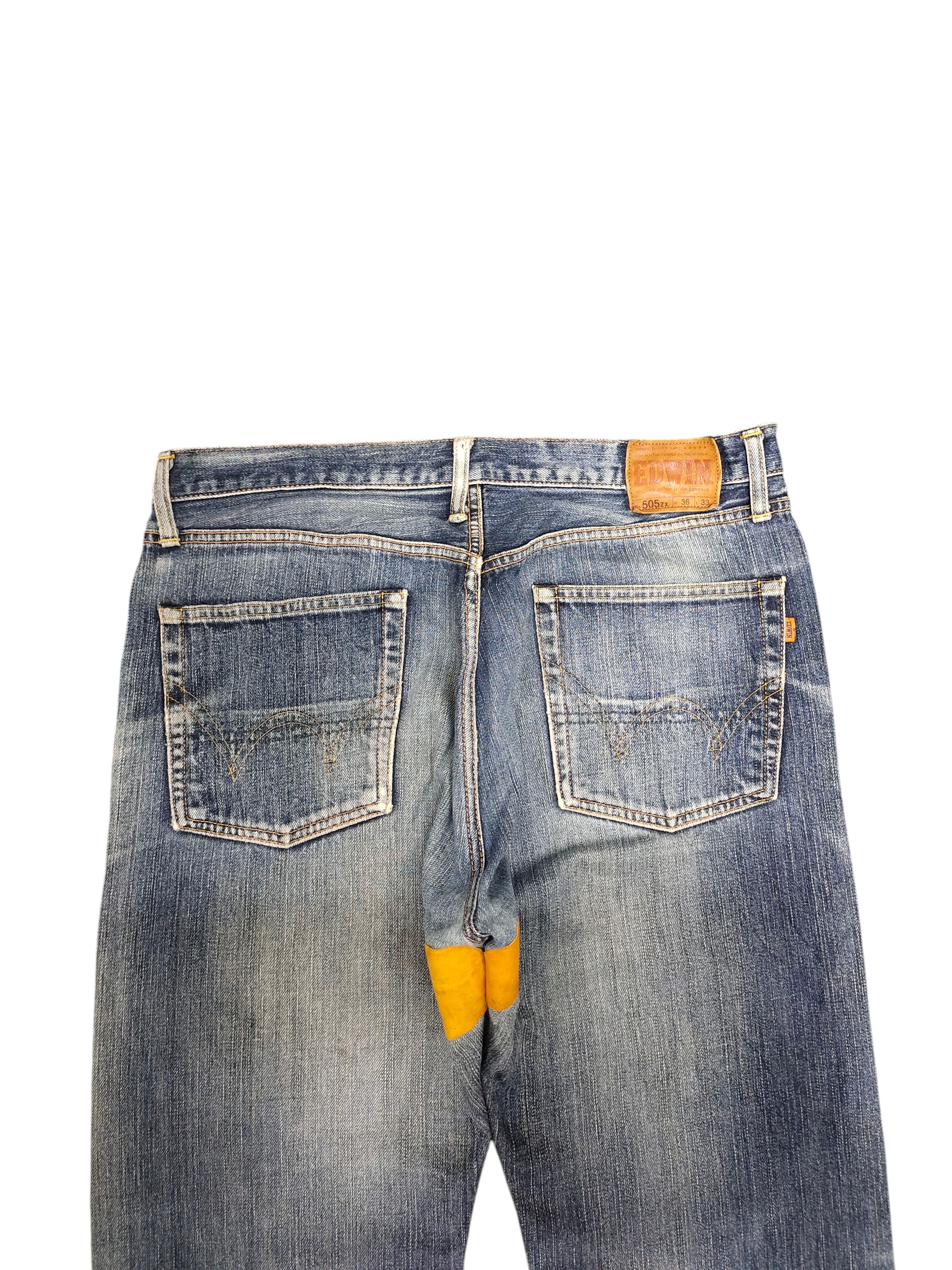 Number (N)ine × Undercover Vintage 90s Edwin 505zx Selvedge Leather Distress Denim Jean Size US 36 / EU 52 - 8 Thumbnail