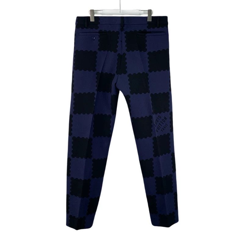 Louis Vuitton Louis Vuitton 22 dark blue checkerboard wool suits Size 54R - 4 Thumbnail