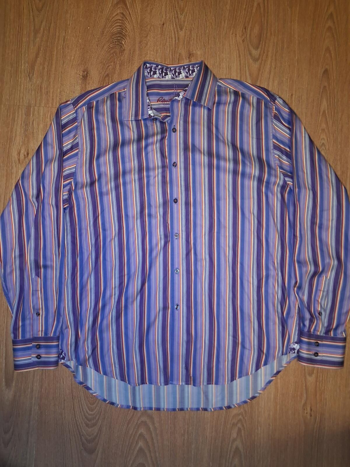 Robert Graham Robert Graham Shirt XL Multicolor Striped Cotton Flip Cuff Size US XL / EU 56 / 4 - 1 Thumbnail