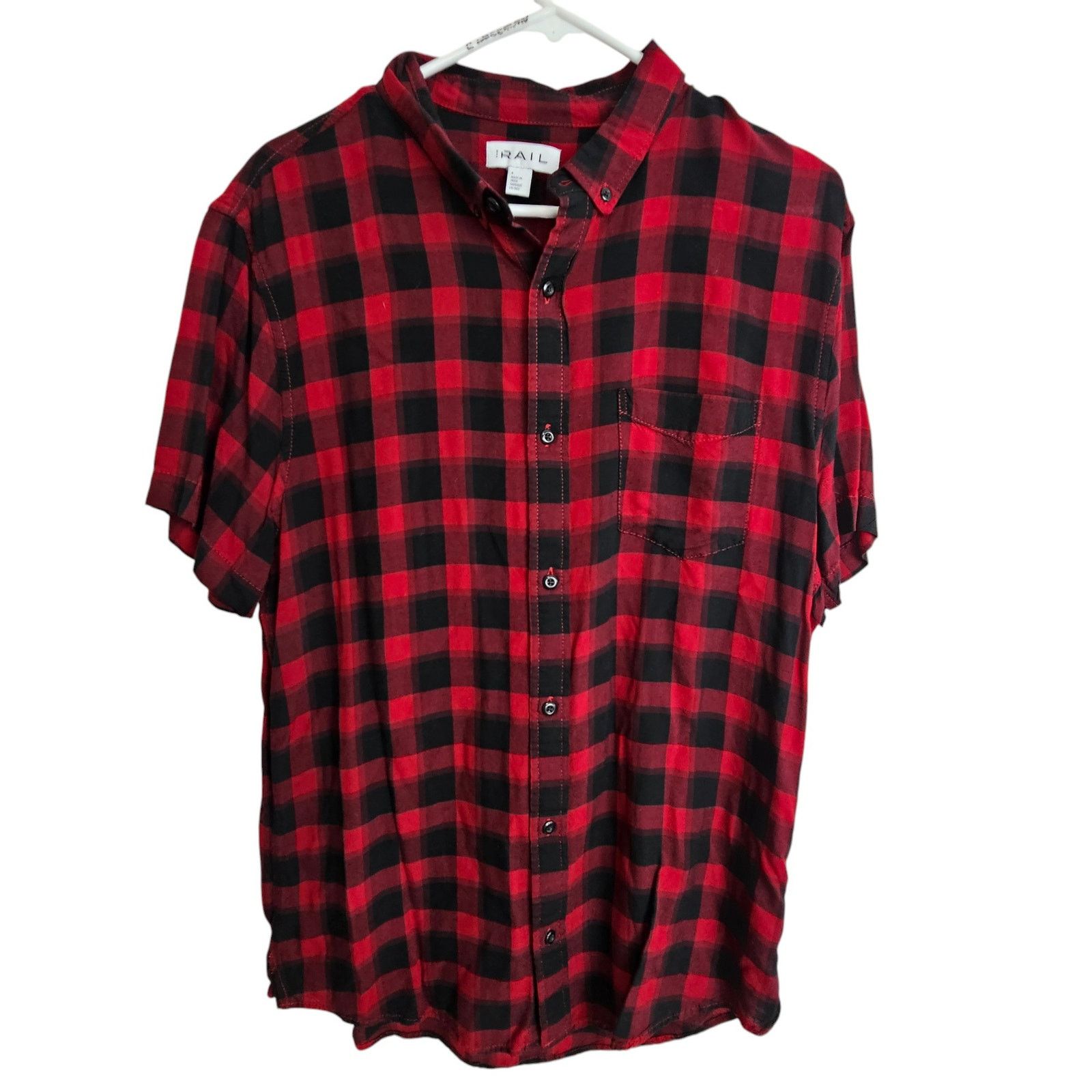 The Rail The Rail Mens Red Checker Button Shirt Size L Casual Hipster Size US L / EU 52-54 / 3 - 1 Thumbnail