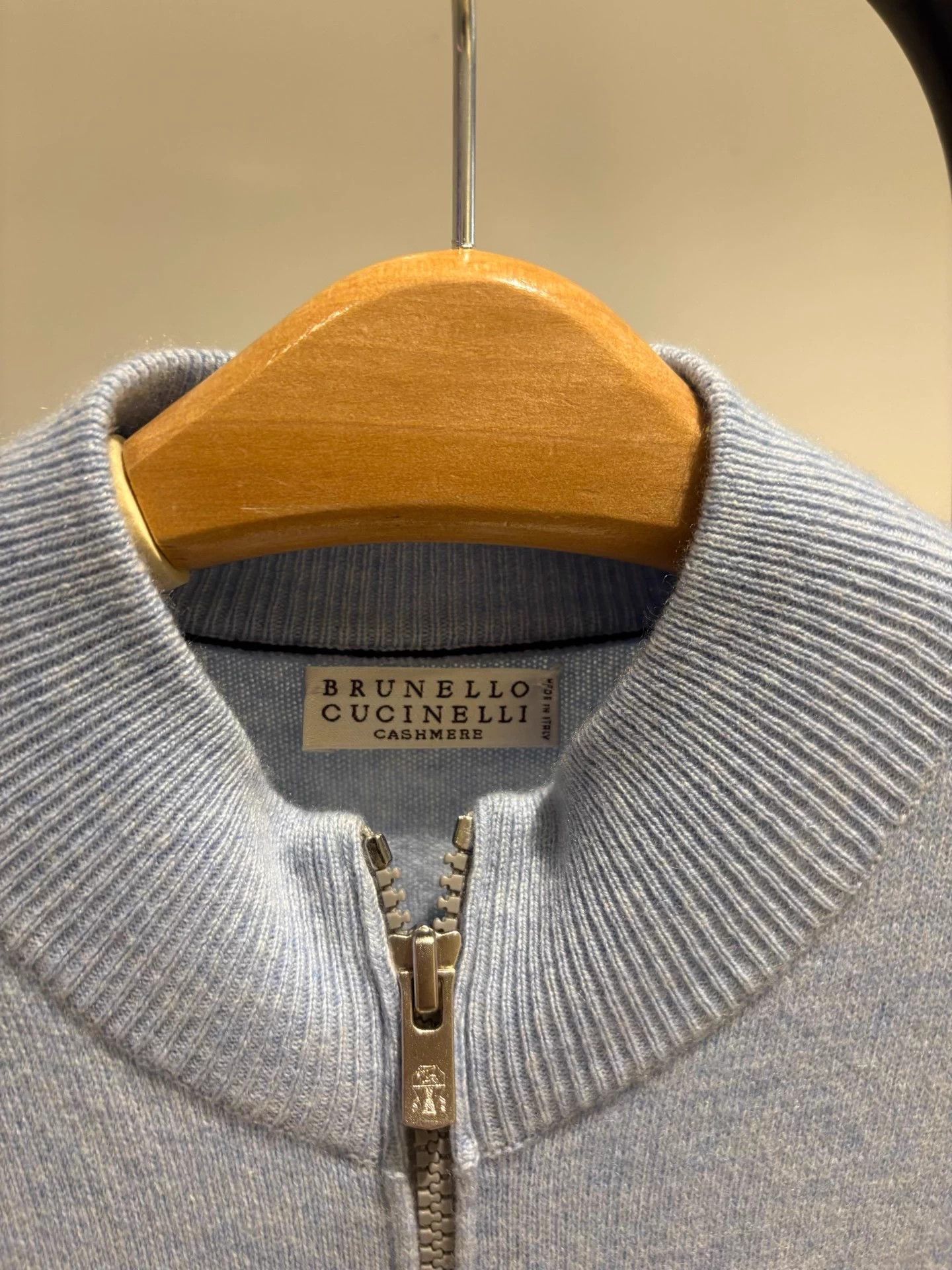 Brunello Cucinelli Brunello Cucinelli Lt. Blue Cashmere Zip Sweater 12Y (A) DS Size XXS / US 00 / IT 34 - 3 Thumbnail