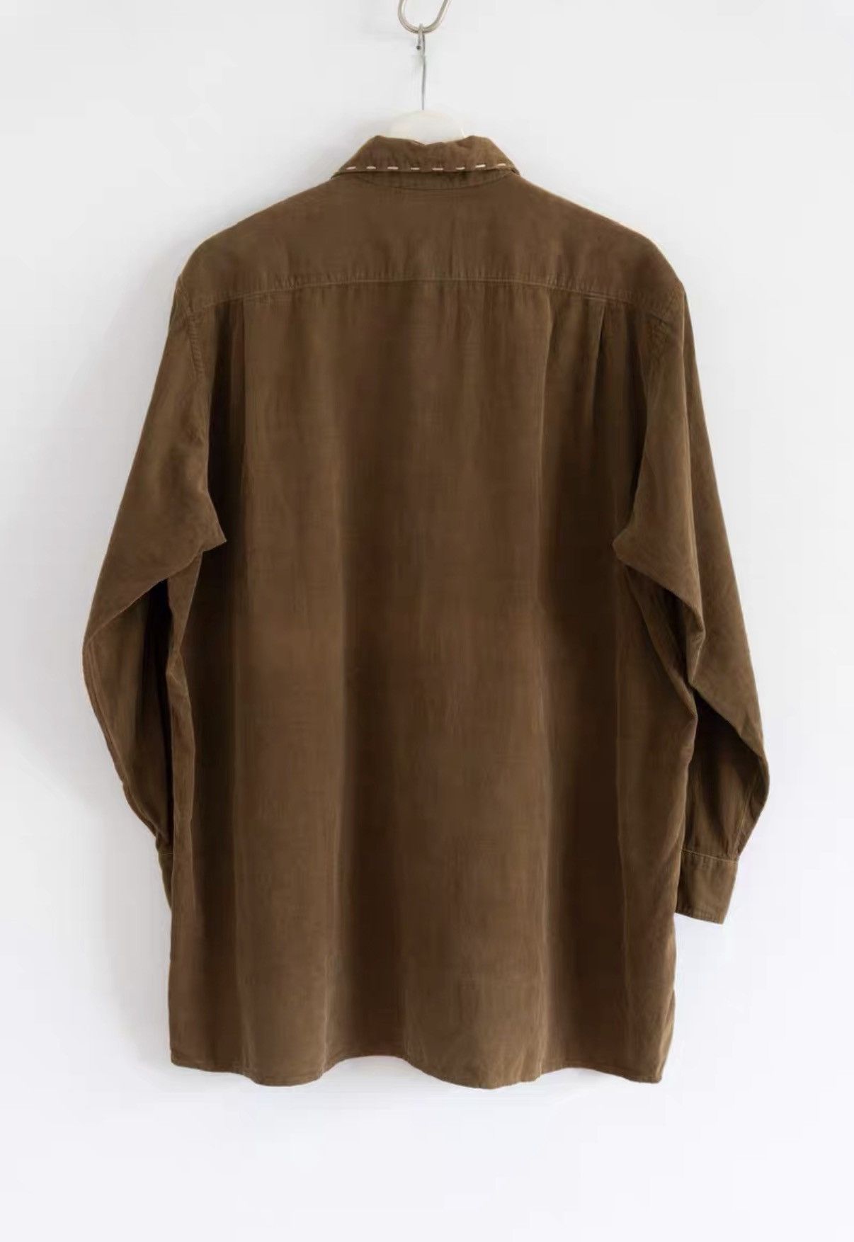 Yohji Yamamoto Yohji Yamamoto 90s Contrast Stitch Corduroy Shirt K4 Size US L / EU 52-54 / 3 - 2 Thumbnail