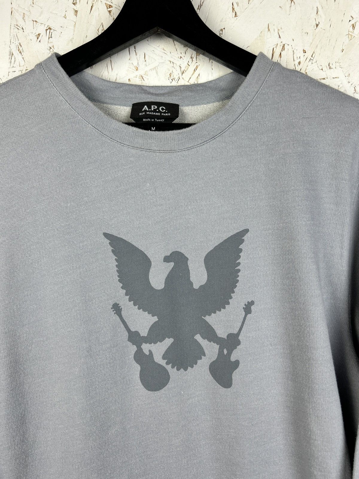 A.P.C. A.P.C Guitar Eagle Bird Sweatshirt Crewneck Blue Size M Size US M / EU 48-50 / 2 - 2 Thumbnail