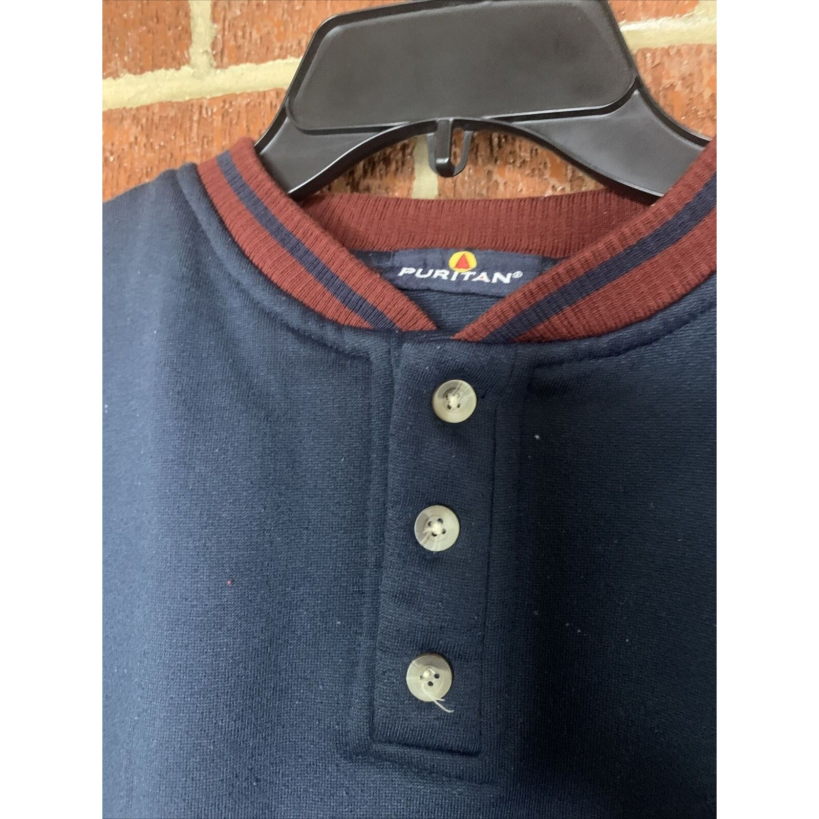 Puritan Vintage Puritan Mens Pullover Navy Blue Medium Large Size US M / EU 48-50 / 2 - 5 Thumbnail