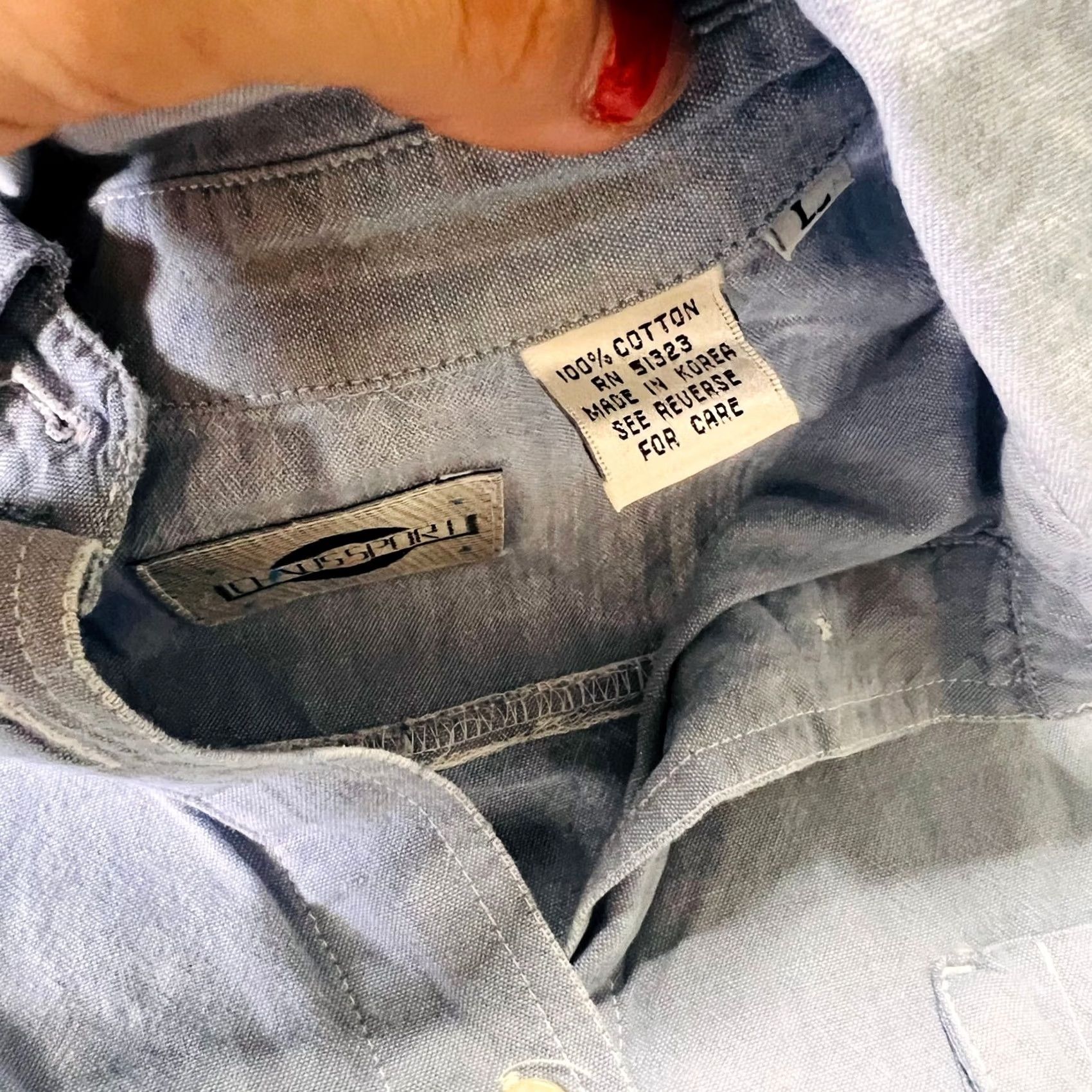 Vintage VINTAGE Light Blue Cotton Captains Button Down Denim Beach Shirt Anchor Women's L Shirt Size M / US 6-8 / IT 42-44 - 4 Thumbnail