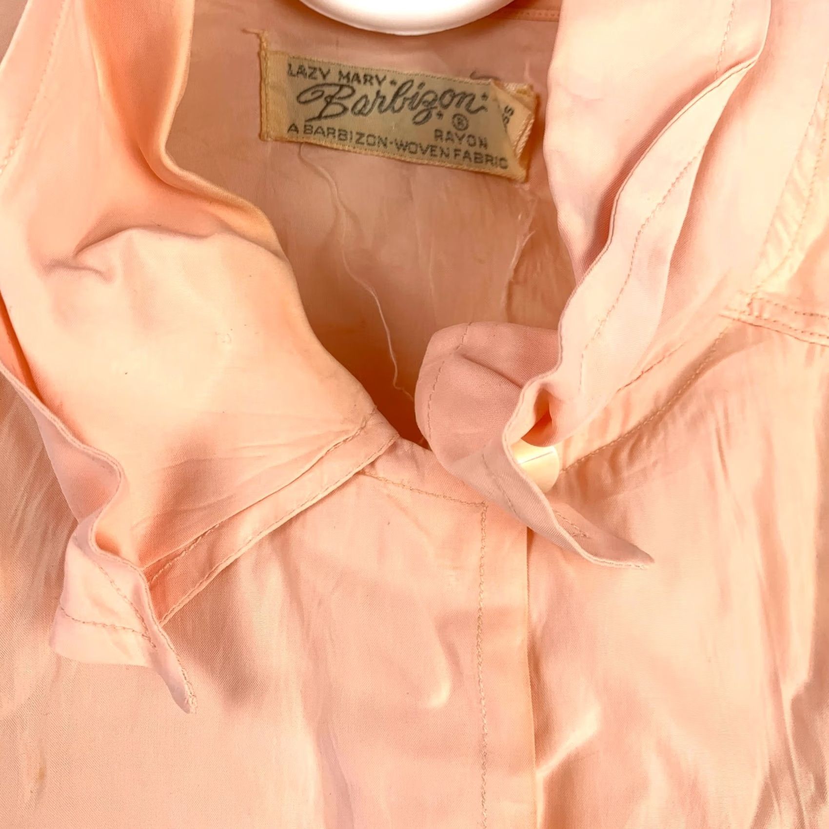 Vintage Vintage Barbizon Peach Rayon Pajamas Set with High Waist Pants Shirt 36" Chest 18" Waist 14" Rayon Outfit/Set Womens Size XL / US 12-14 / IT 48-50 - 3 Thumbnail