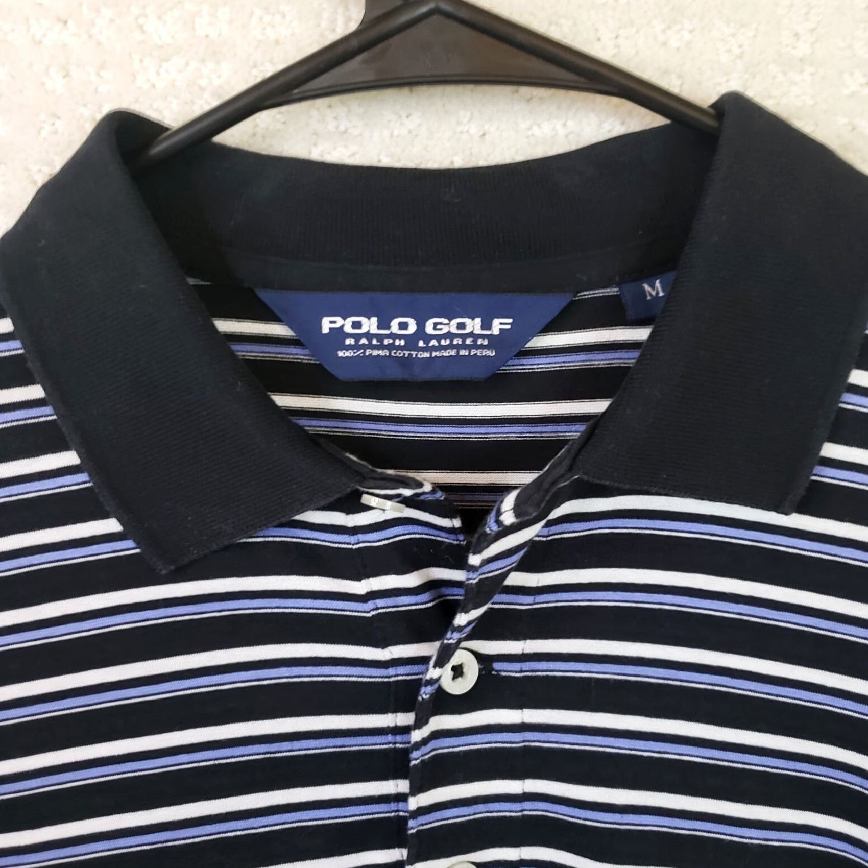 Ralph Lauren VINTAGE Polo Golf Ralph Lauren Men's M Striped Blue & White 100% Pima Cotton Size US M / EU 48-50 / 2 - 5 Thumbnail