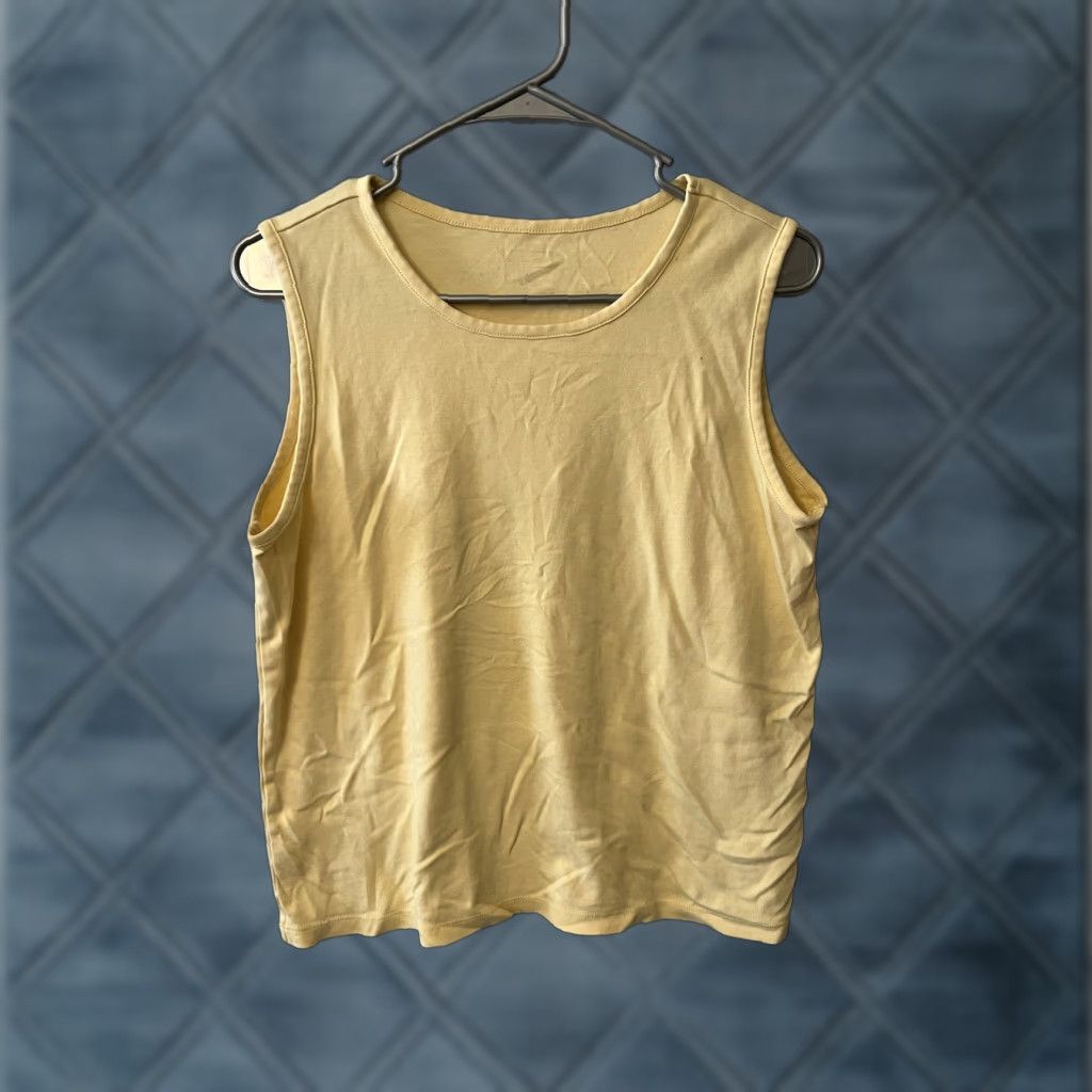 Vintage L.L. Bean Tank Top Womens Size L Yellow Cotton Blend Sleeveless Shirt Casual Shirt Top Lounge Clothing Size L / US 10 / IT 46 - 1 Thumbnail