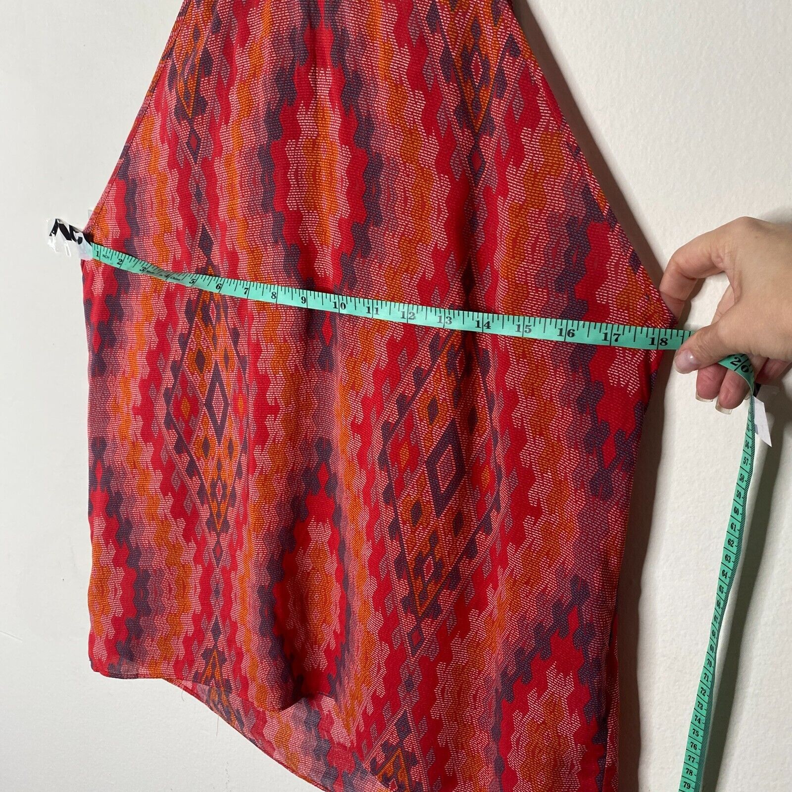 Other Allison Joy Alina Halter Red Orange Aztec Sleeveless Top XS Size XS / US 0-2 / IT 36-38 - 9 Thumbnail