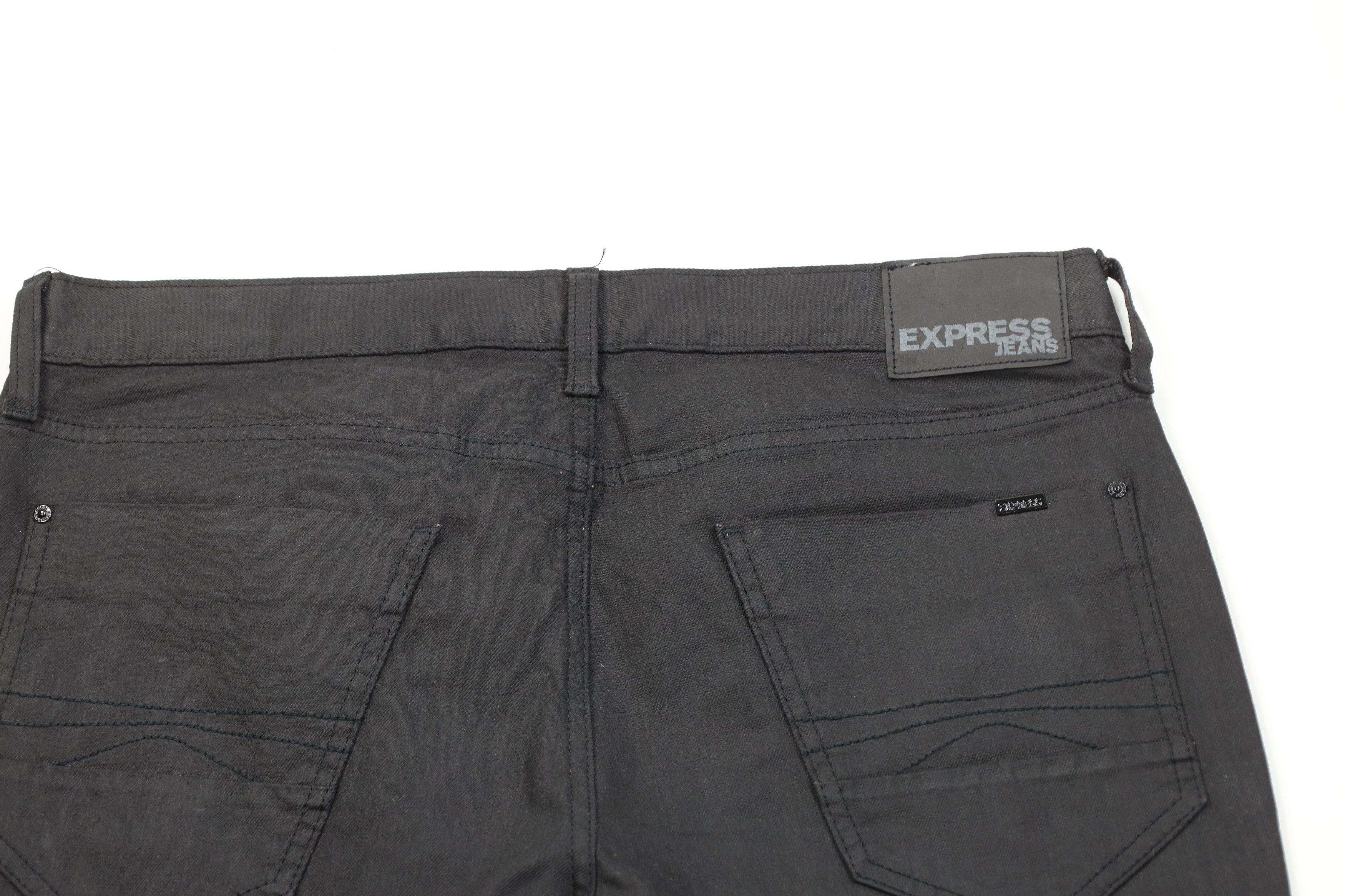 Express Express Alec Waxed Cotton Super Skinny Fit Denim Jeans Black Size US 34 / EU 50 - 11 Thumbnail