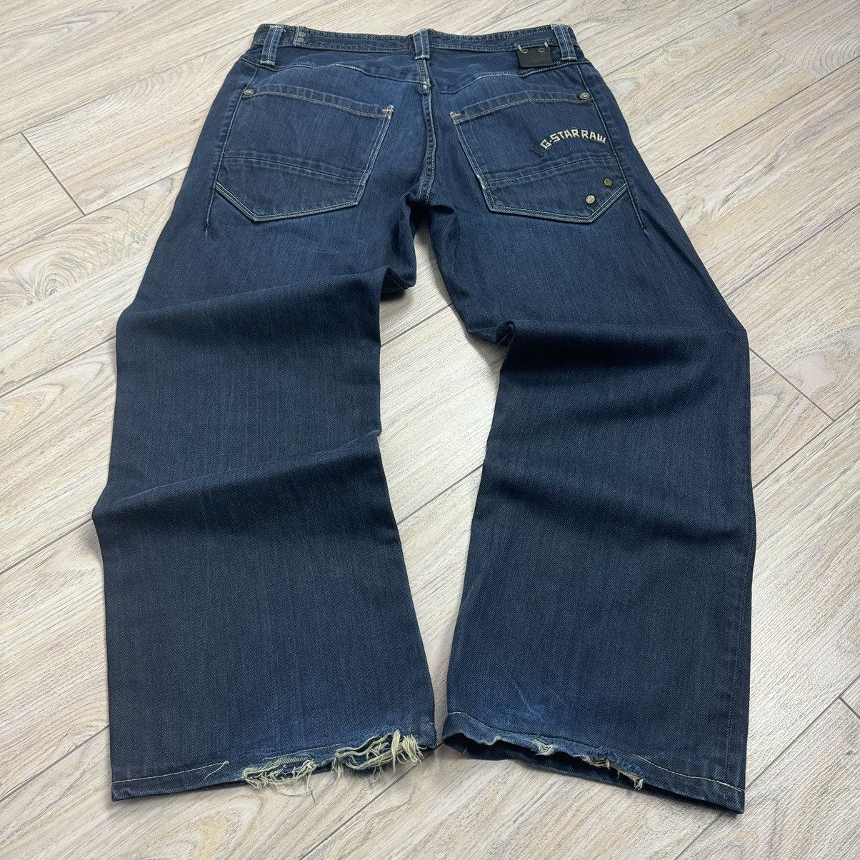 G-Star Vintage G-Star Raw 3301 Distressed Dark Y2K Baggy Denim Jean Size US 31 - 2 Thumbnail