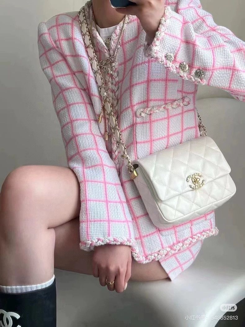 Chanel Chanel 23c pink and white plaid jacket Size XS / US 0-2 / IT 36-38 - 8 Thumbnail