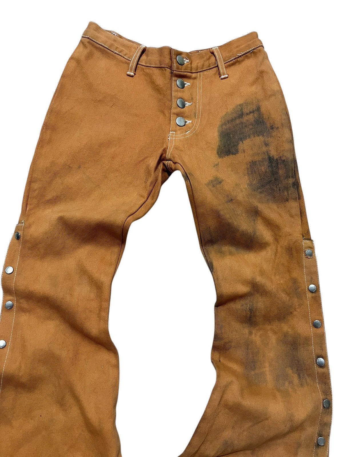 If Six Was Nine × Japanese Brand × Le Grande Bleu (L.G.B.) Egoist mud super flared denim pants Size US 27 - 3 Thumbnail