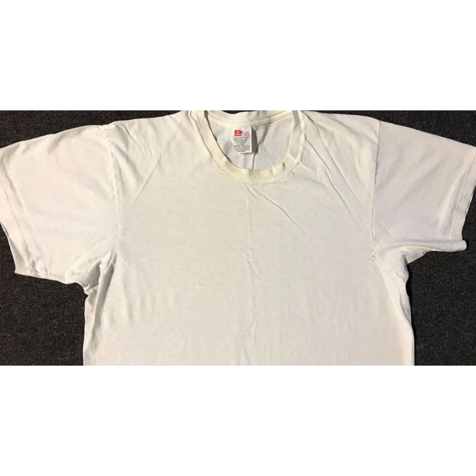 Hanes VINTAGE Hanes Shirt S White 80s 90s Faded Distressed Grunge Punk Biker Skate Surf Trucker ME? Size US S / EU 44-46 / 1 - 6 Thumbnail