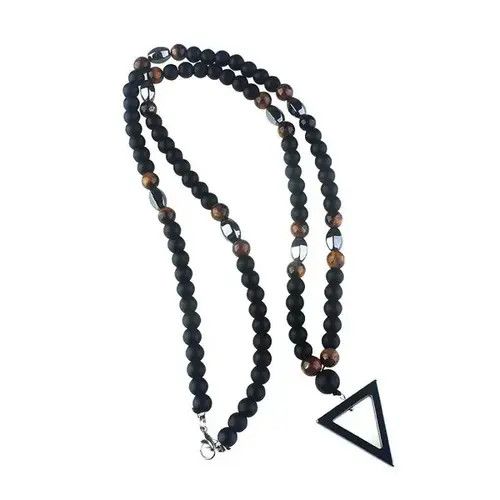 Other Tiger-Eye Stone Beads Triangle Pendant Necklace Size ONE SIZE - 2 Thumbnail