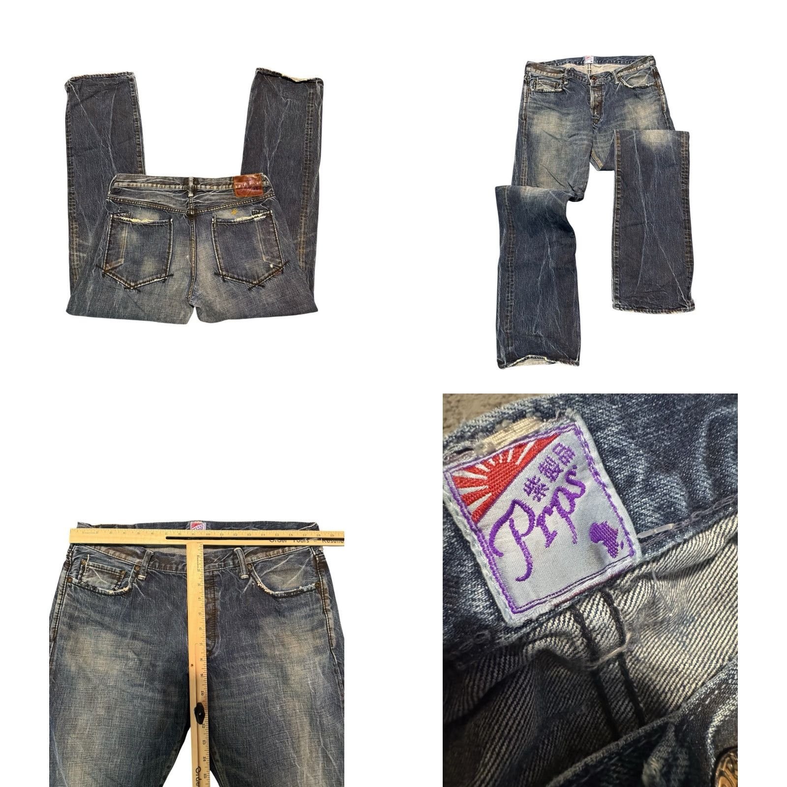 Prps PRPS Purple Tag Denim Jeans Made in Japan Size 36x33 Men’s Regular Straight 5-Pocket Design Jeans Blue Cotton Denim Men’s Rare 🔥 Size US 36 / EU 52 - 9 Thumbnail
