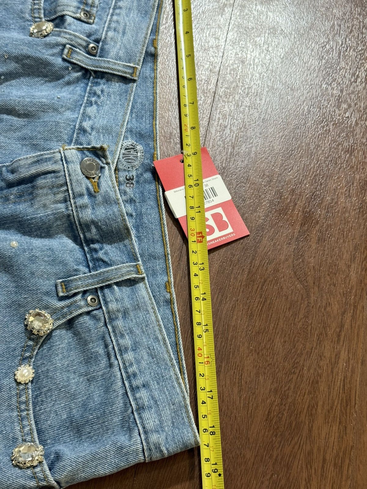 Other Billionaire Dreams Crystal Blue Denim Shorts Size US 38 / EU 54 - 17 Thumbnail