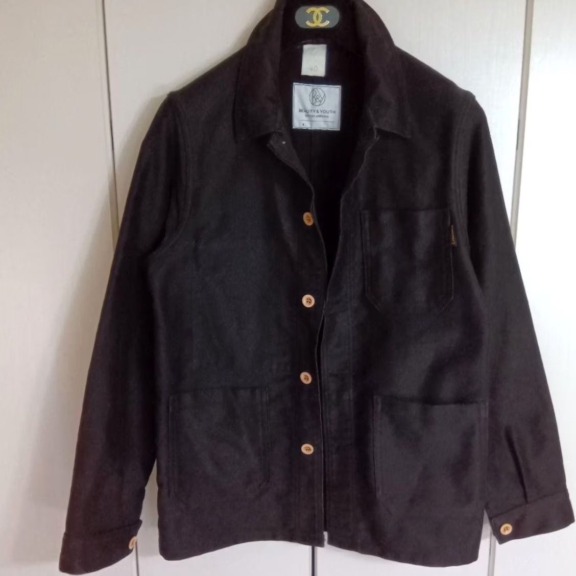 Vintage LE LABOUREUR Jacket French Moleskin Size 40 Black Men Made in France Size US XXS / EU 40 - 3 Thumbnail