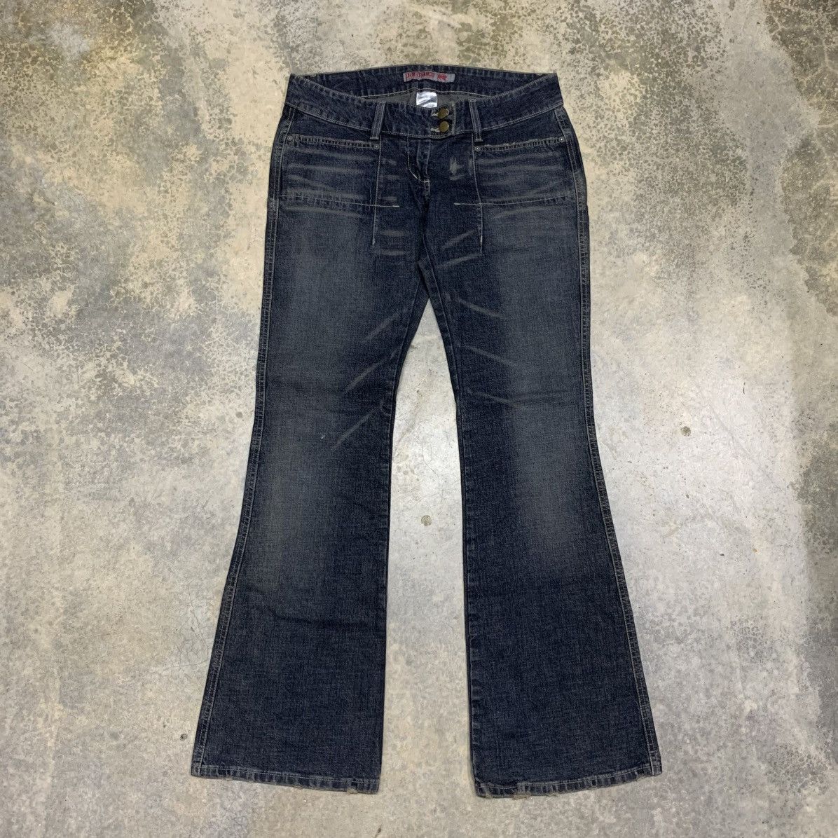 If Six Was Nine × Japanese Brand × Vintage Flare Bell Bottom Parasuco Denim Clawmark Distressed Jean Size US 33 - 1 Thumbnail