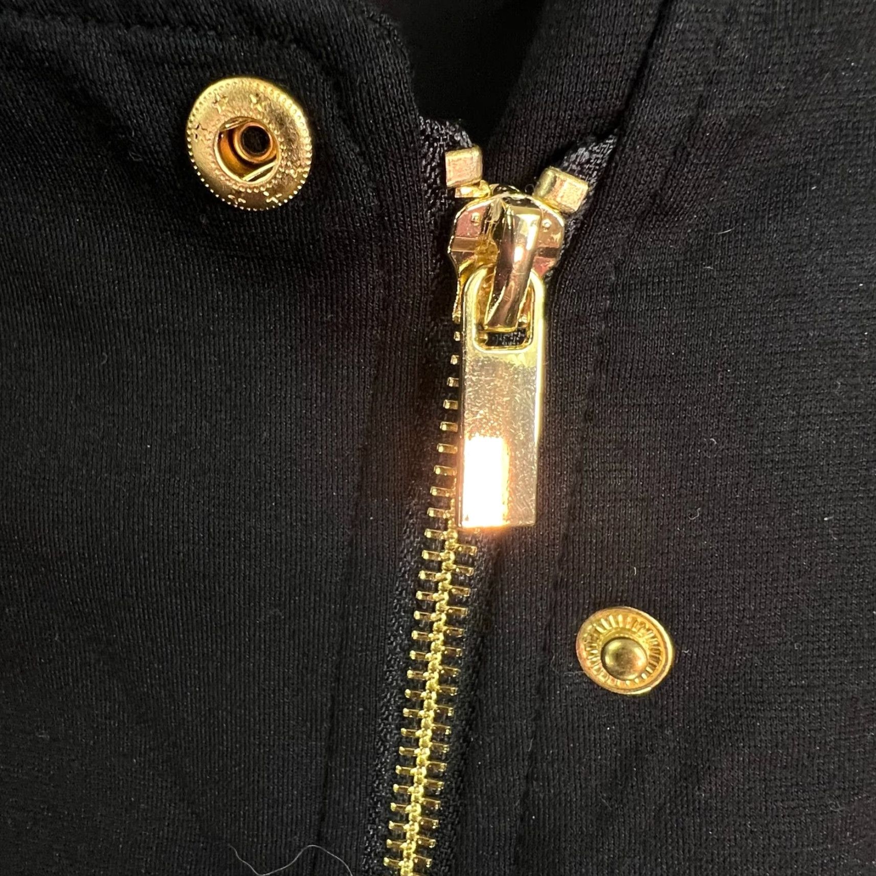 Vintage Iman Zip Blazer Womens Black Gold Trim Pockets Asymmetrical Zipper Size Large Size L / US 10 / IT 46 - 4 Thumbnail