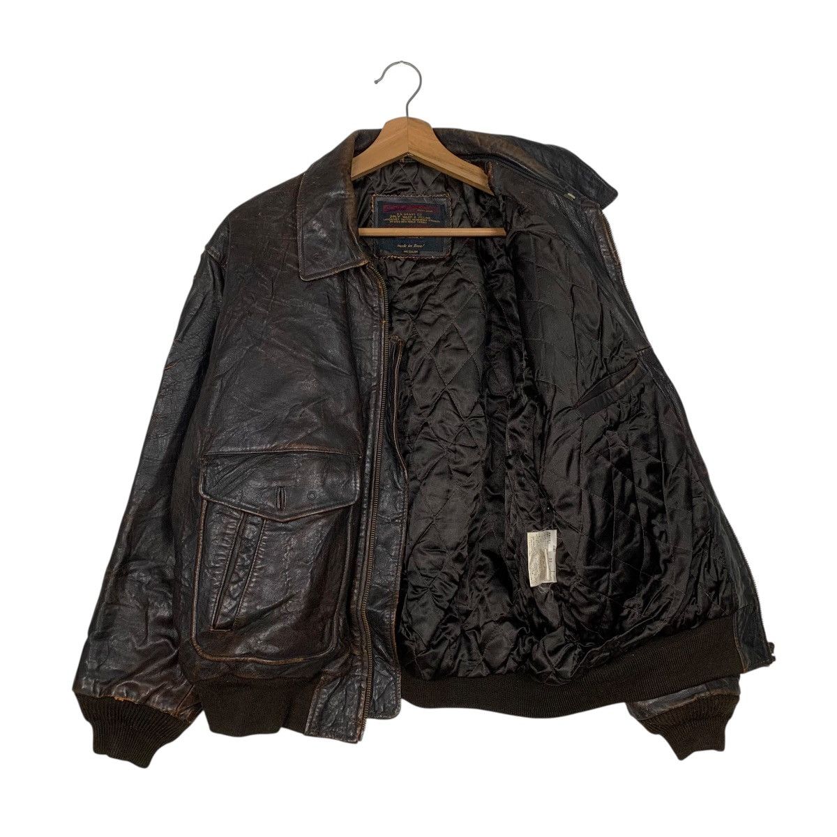 Japanese Brand D Homme A Homme Military Flight Leather Jacket Size US M / EU 48-50 / 2 - 9 Thumbnail