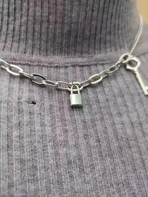 VIBE Lock Key Titanium steel Necklace Chain Size ONE SIZE - 4 Thumbnail