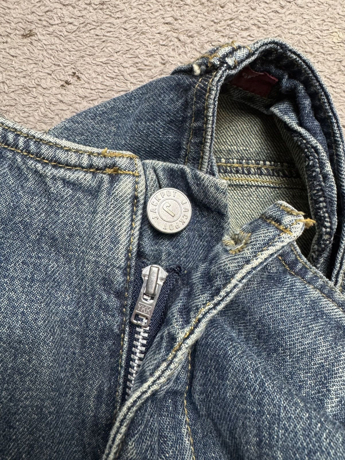 If Six Was Nine × Japanese Brand × Le Grande Bleu (L.G.B.) Jackpot Y2K Crazy Jeans Washed Denim LGB ifsixwasnine vibe Size US 32 / EU 48 - 6 Thumbnail