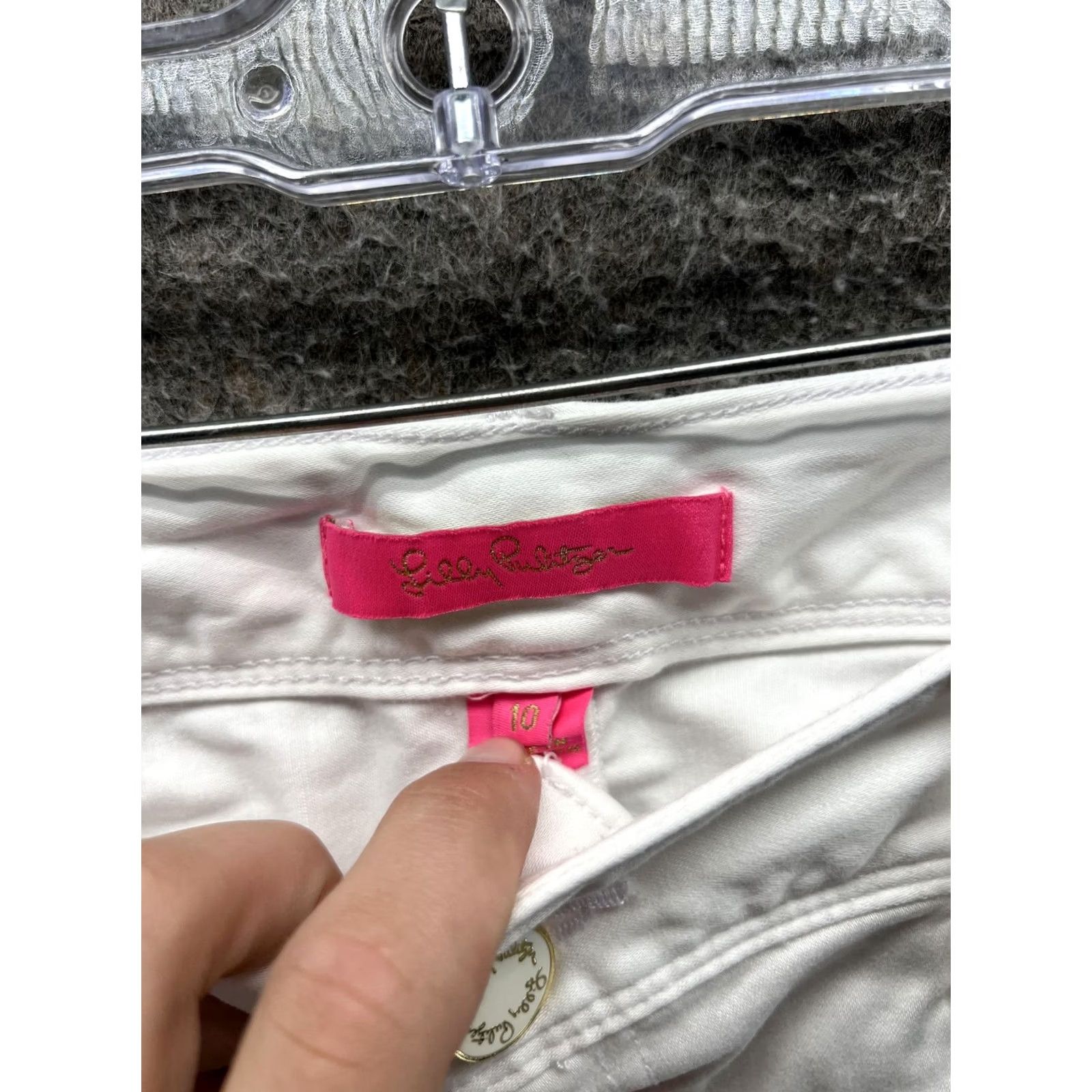 Lilly Pulitzer Lilly Pulitzer Jeans Womens 10 White Skinny Pearl Studded Denim Ankle Pants Slim 5-Pocket White Womens Jeans Size 32" / US 10 / IT 46 - 4 Thumbnail