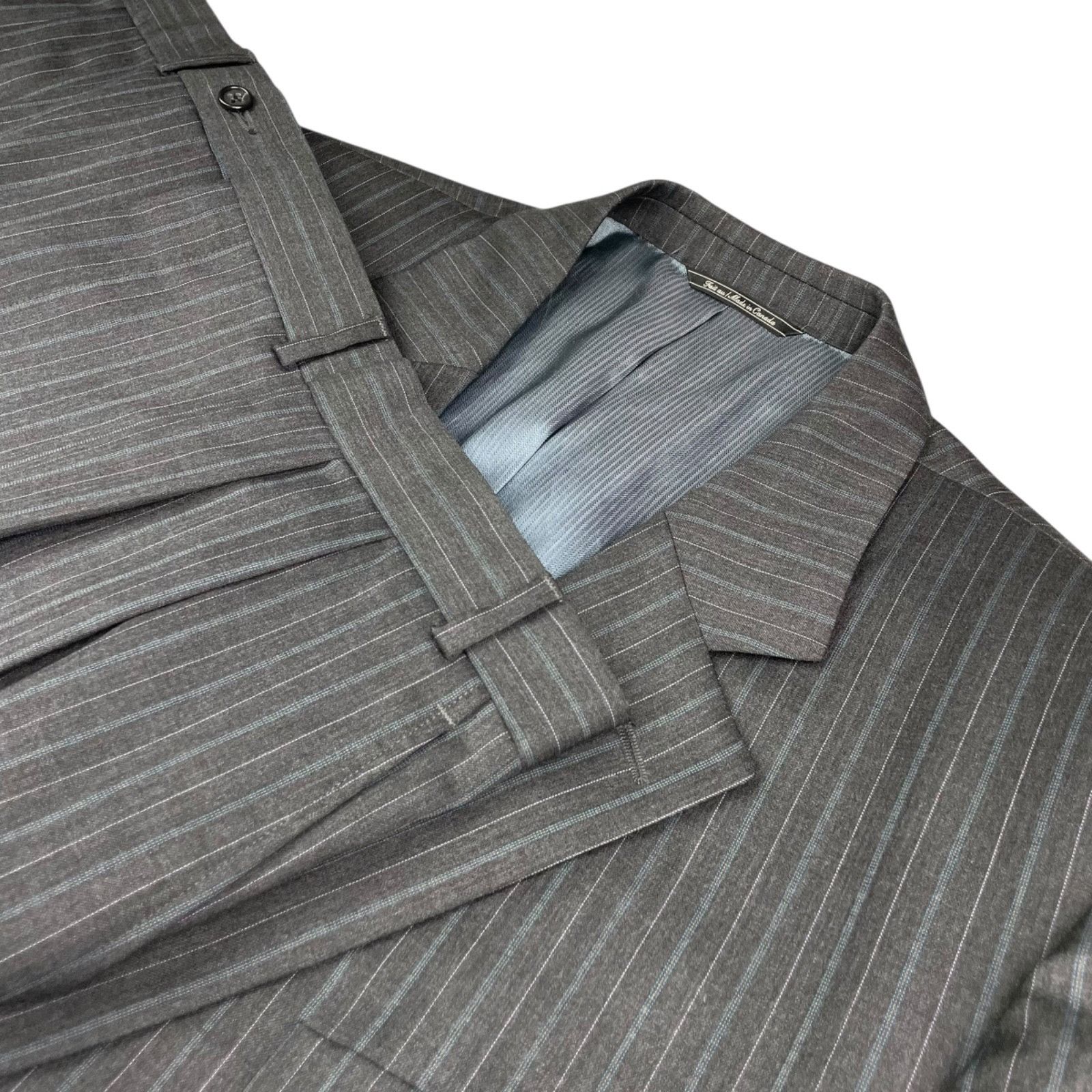 Jack Victor Jack Victor Men's Powell 100% Wool 2-Button Suit Gray Stripe Size 48R - 1 Thumbnail