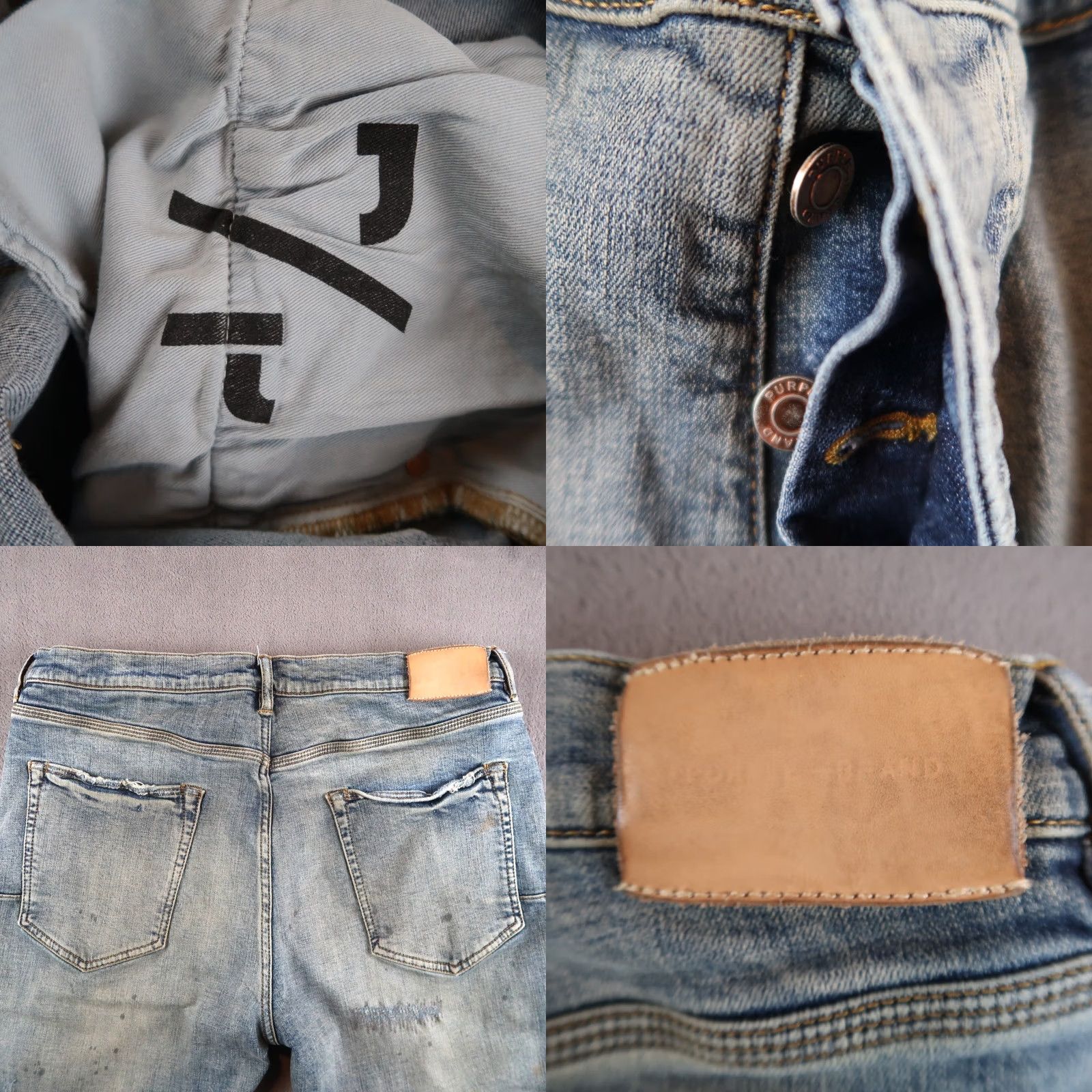 J Brand PURPLE BRAND Denim Jeans P001 Light Wash Blue Skinny 38 Men 5-Pocket Design Slim Regular Blue 90s Retro Hip Hop Vintage No Size US 38 / EU 54 - 10 Thumbnail