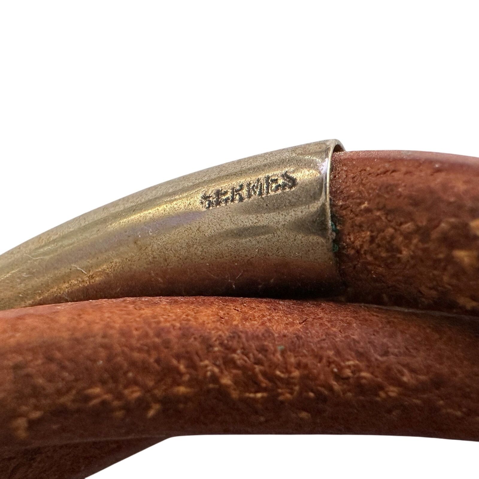 Hermes Hermes Brown Leather Tornado Bracelet Size ONE SIZE - 2 Thumbnail
