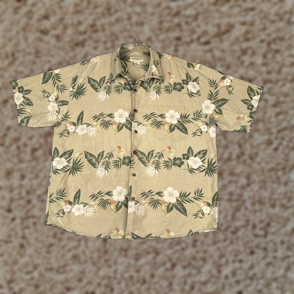 Vintage Portofino Shirt Portofino Shirt Hawaiian Shirt Extra Large Green Floral Cocktail Silk Blend Button-Up Men’s Shirt Aloha Hawaiian Floral Size US XL / EU 56 / 4 - 1 Thumbnail