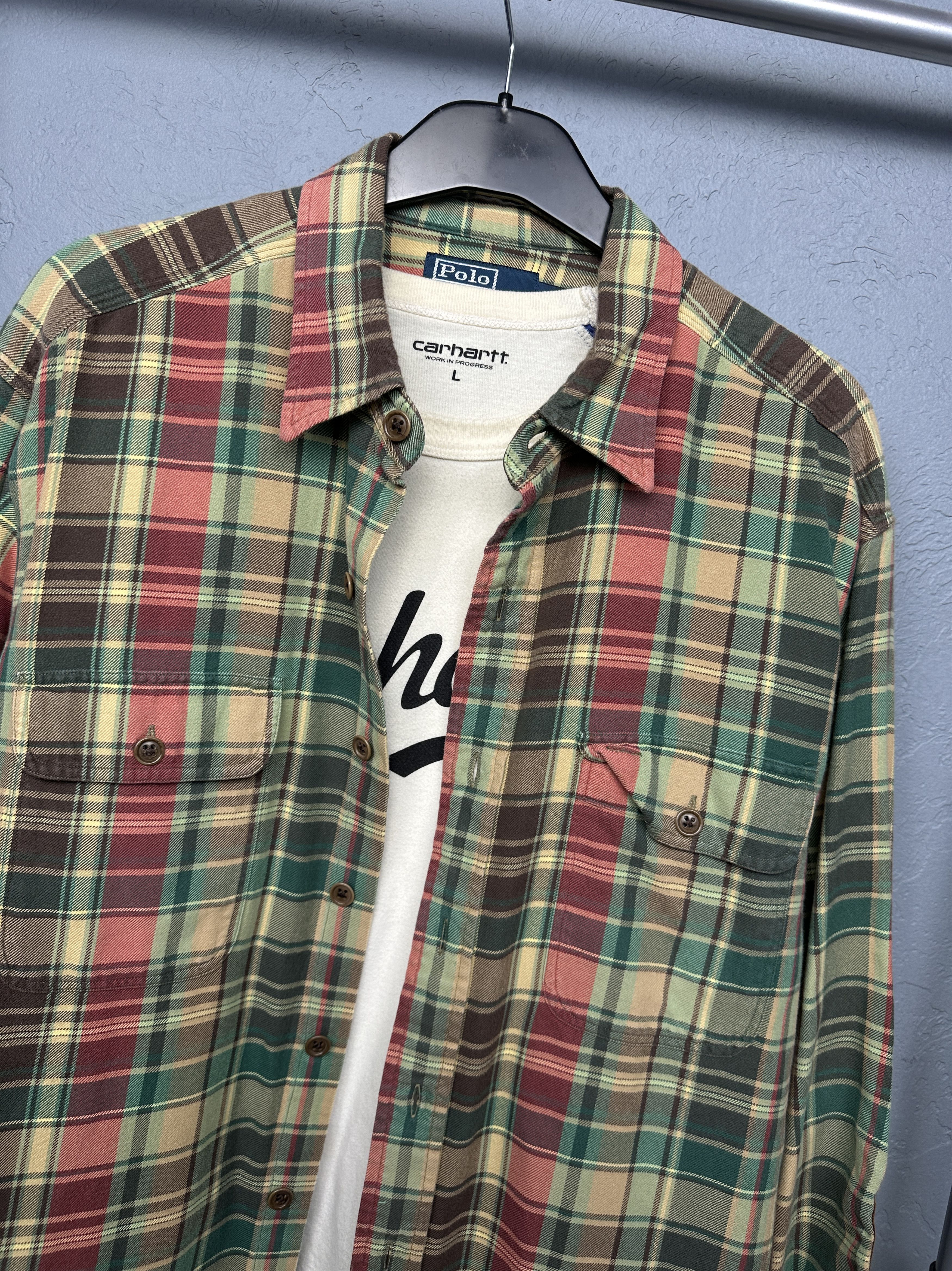 Polo Ralph Lauren Polo Ralph Lauren Vintage Mens Flannel Plaid Shirt Size US L / EU 52-54 / 3 - 2 Thumbnail