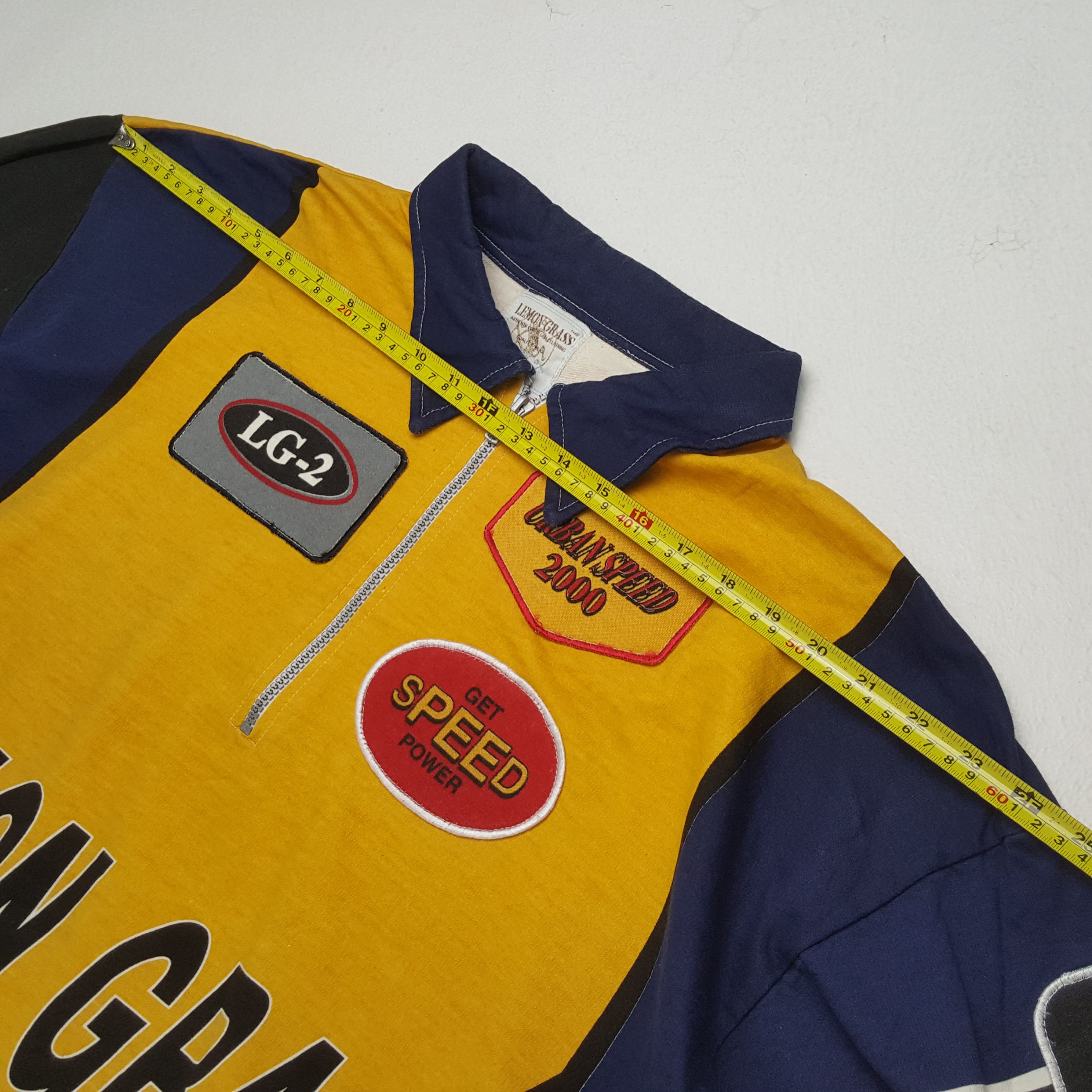 Vintage LEMON GRASS Speed Nice Design Half Zipper Sweatshirt Size US XL / EU 56 / 4 - 4 Thumbnail