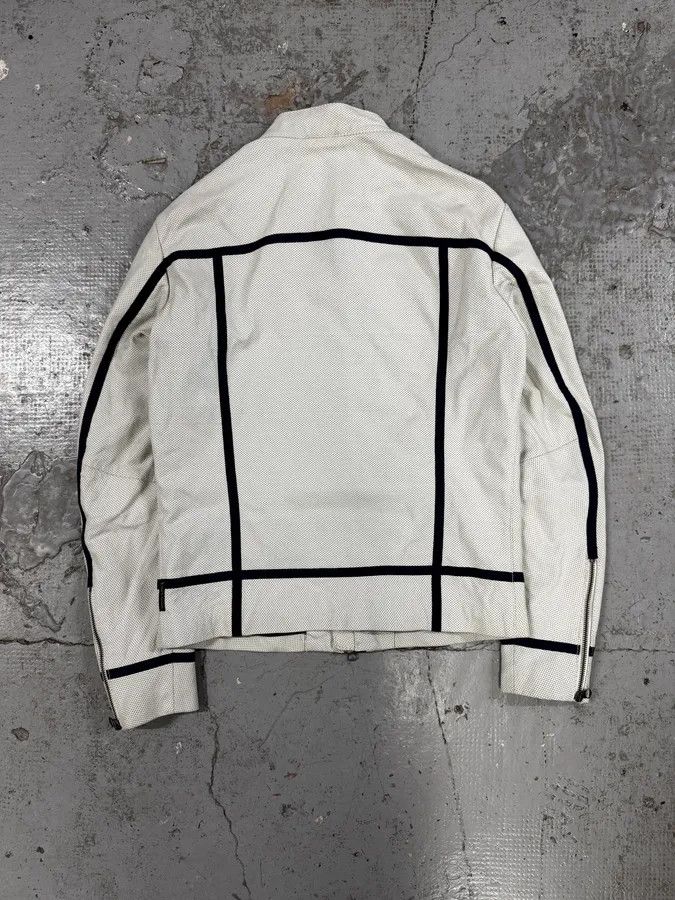 Armani 2010s Armani White & Blue Lined Ricing Jacket Size US S / EU 44-46 / 1 - 4 Thumbnail