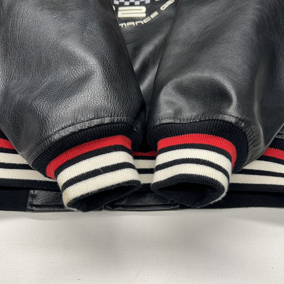 Vintage VTG First Down Leather Racing Jacket Black Coat Gear Zip Y2K Size US M / EU 48-50 / 2 - 21 Thumbnail