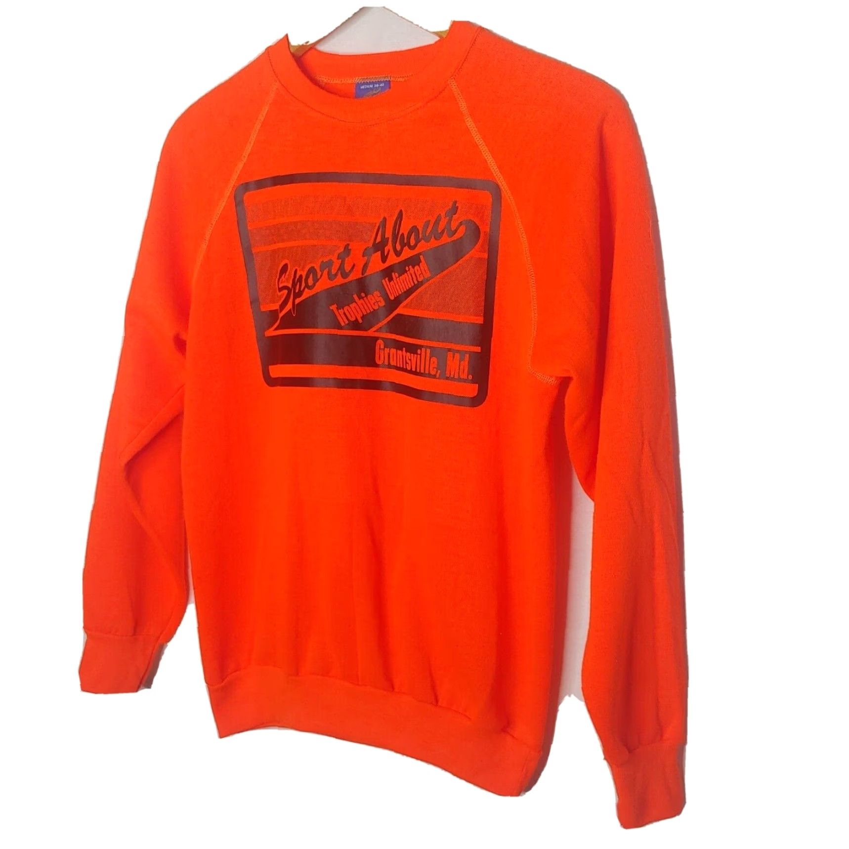 Vintage VINTAGE Sneakers Sweatshirt Crew Neck Pullover Medium M Men Blaze Orange Sports About Trophies Maryland Grantsville Read Size US M / EU 48-50 / 2 - 3 Thumbnail